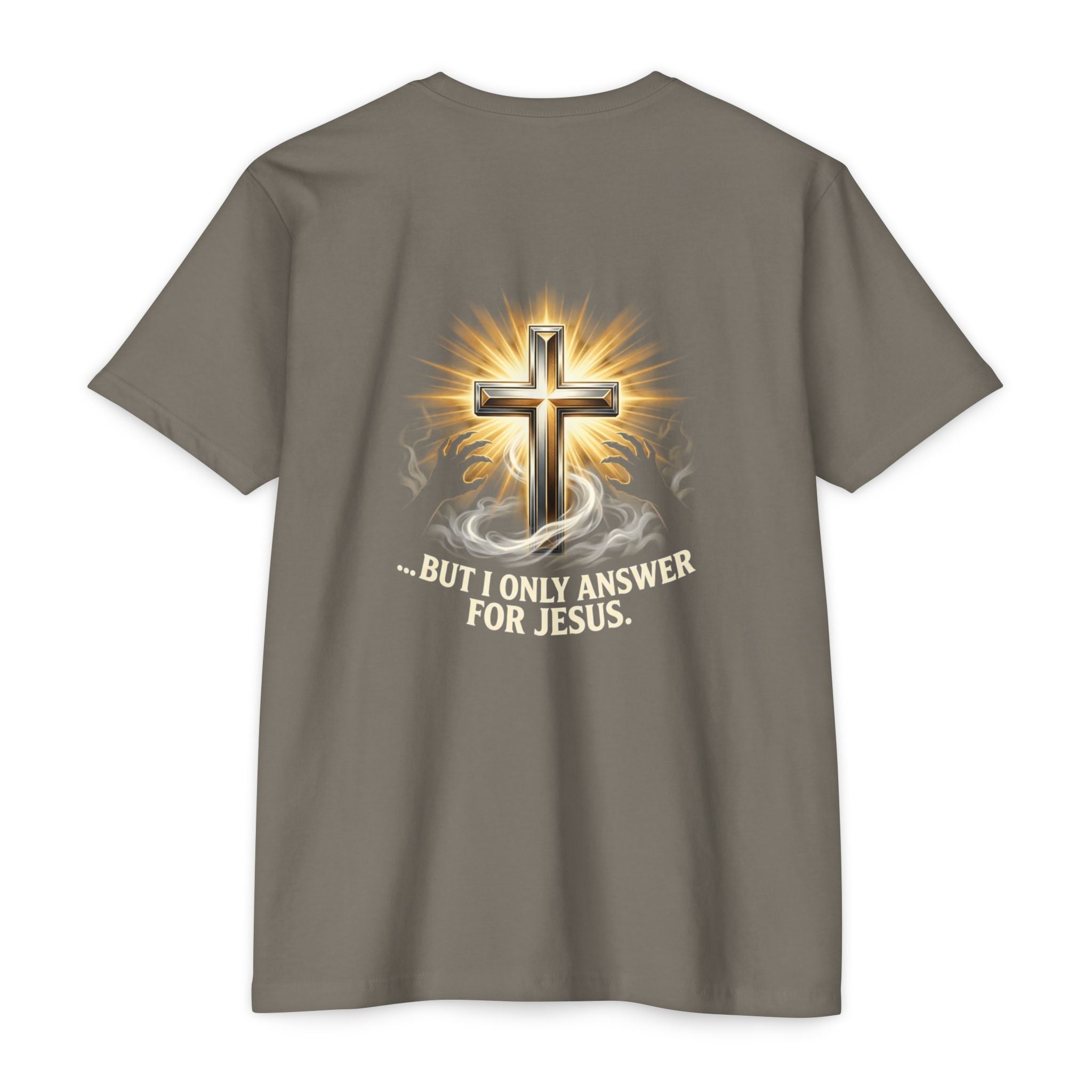 Christian Cross T-Shirt — "The Devil Can Knock All Day... But I Only Answer For Jesus"