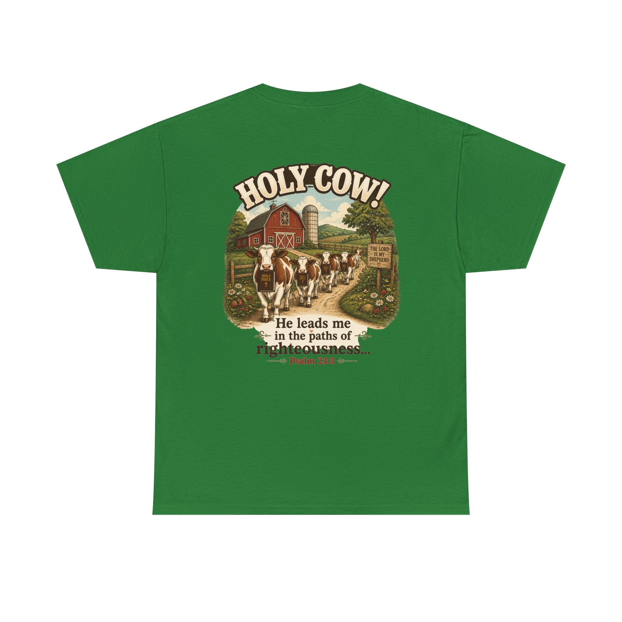 Christian Scripture Tee — "He heals the brokenhearted" Psalm 34:18 Chest Print