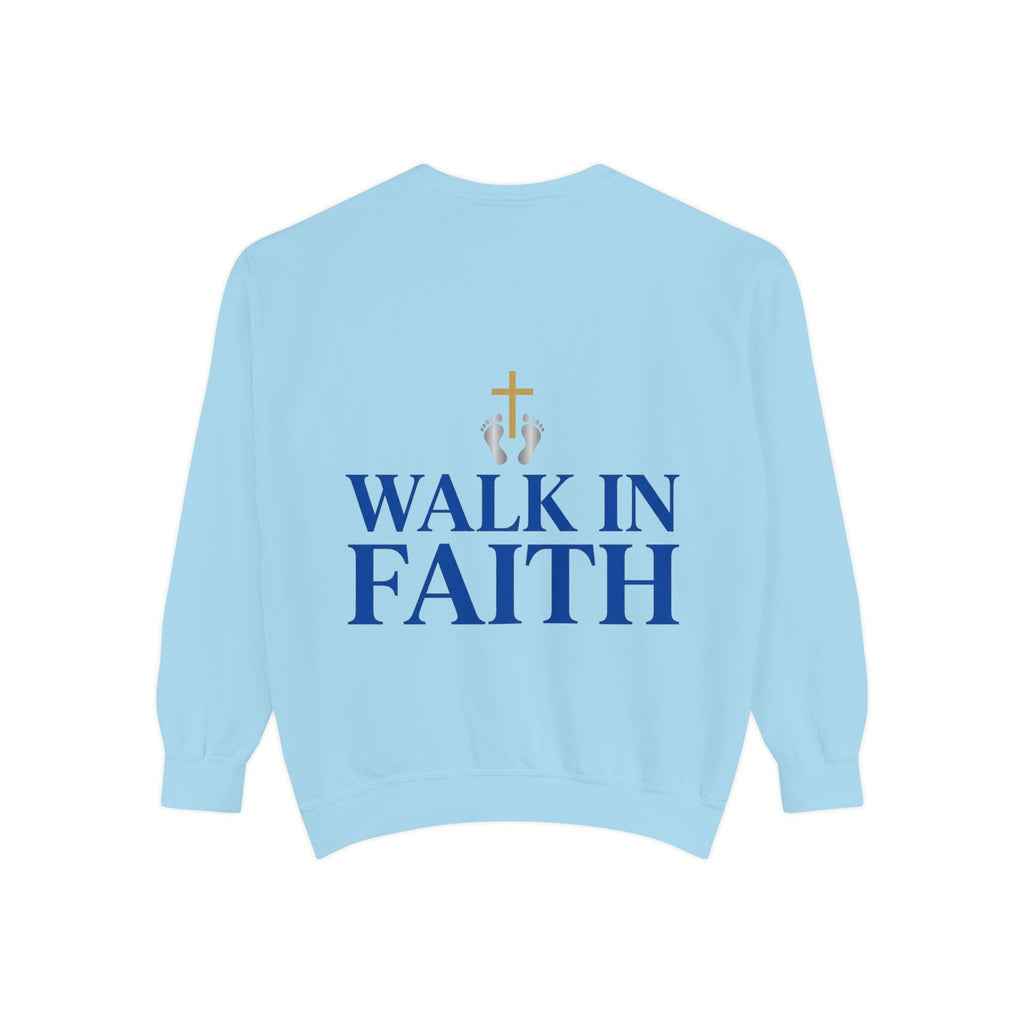 Walk in Faith Sweatshirt — Christian Cross Inspirational Crewneck