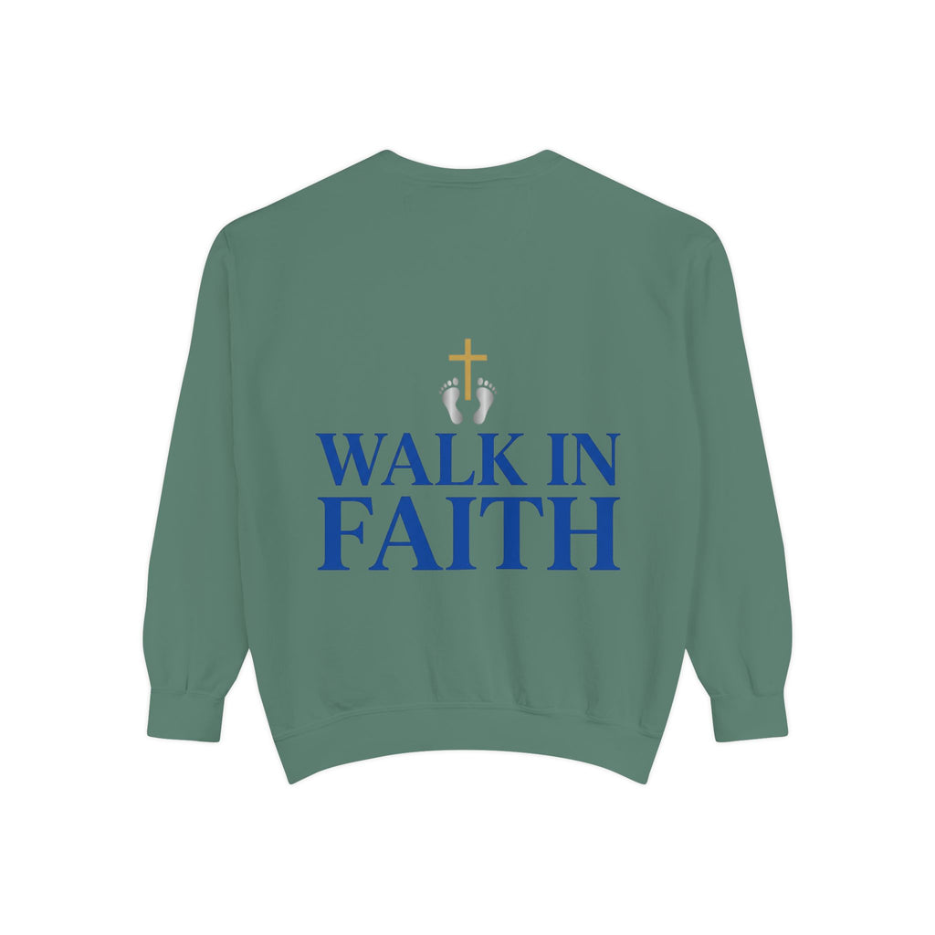 Walk in Faith Sweatshirt — Christian Cross Inspirational Crewneck
