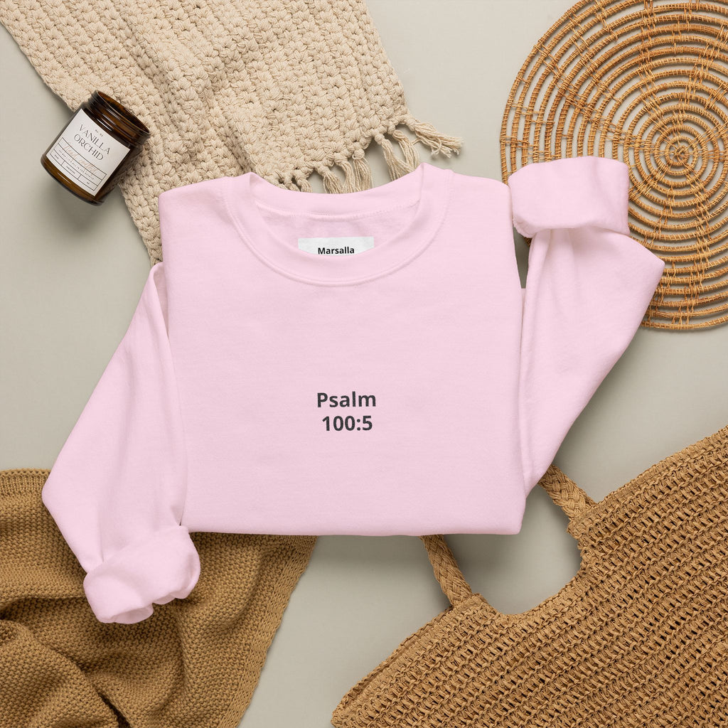 Psalm 100:5 Minimalist Crewneck Sweatshirt — Christian Scripture Sweatshirt