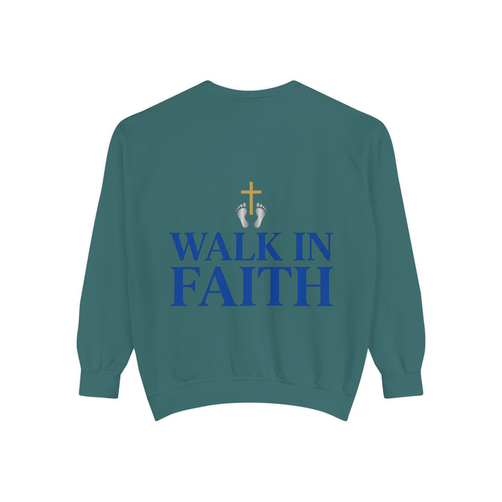 Walk in Faith Sweatshirt — Christian Cross Inspirational Crewneck