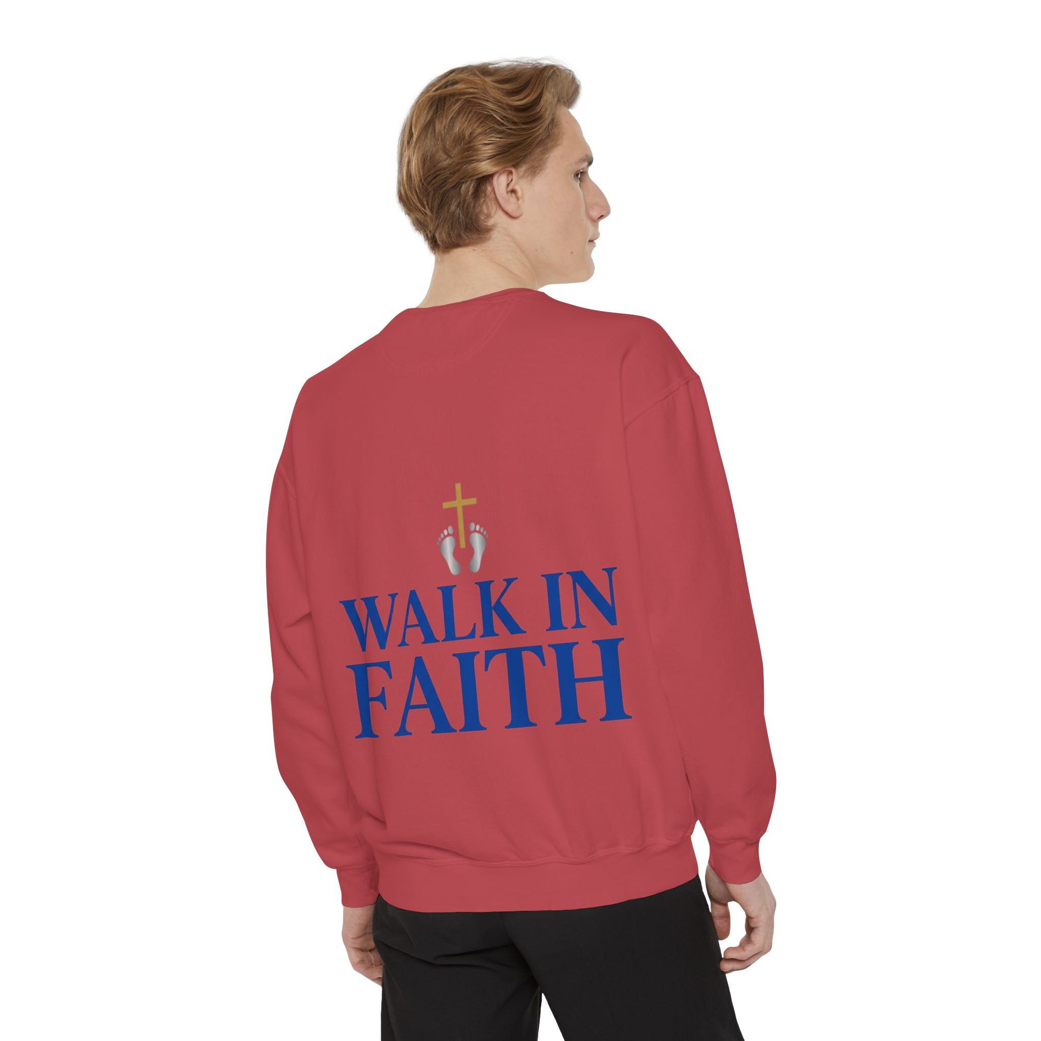 Walk in Faith Sweatshirt — Christian Cross Inspirational Crewneck