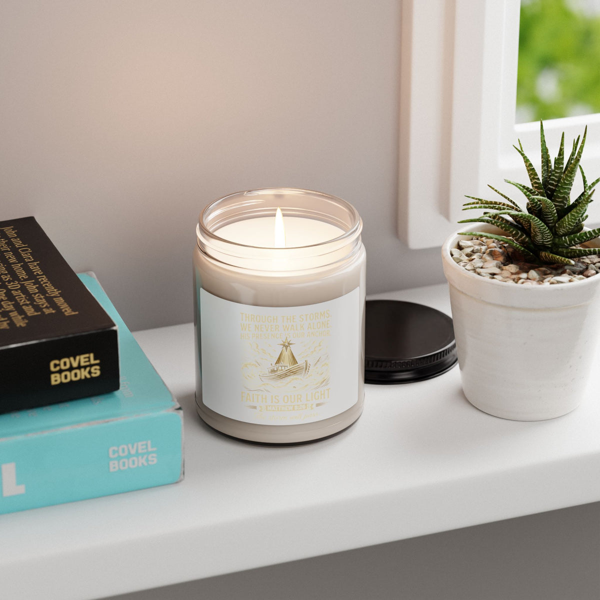 Faith-Inspired Soy Candle — "Faith Is Our Light" 9oz
