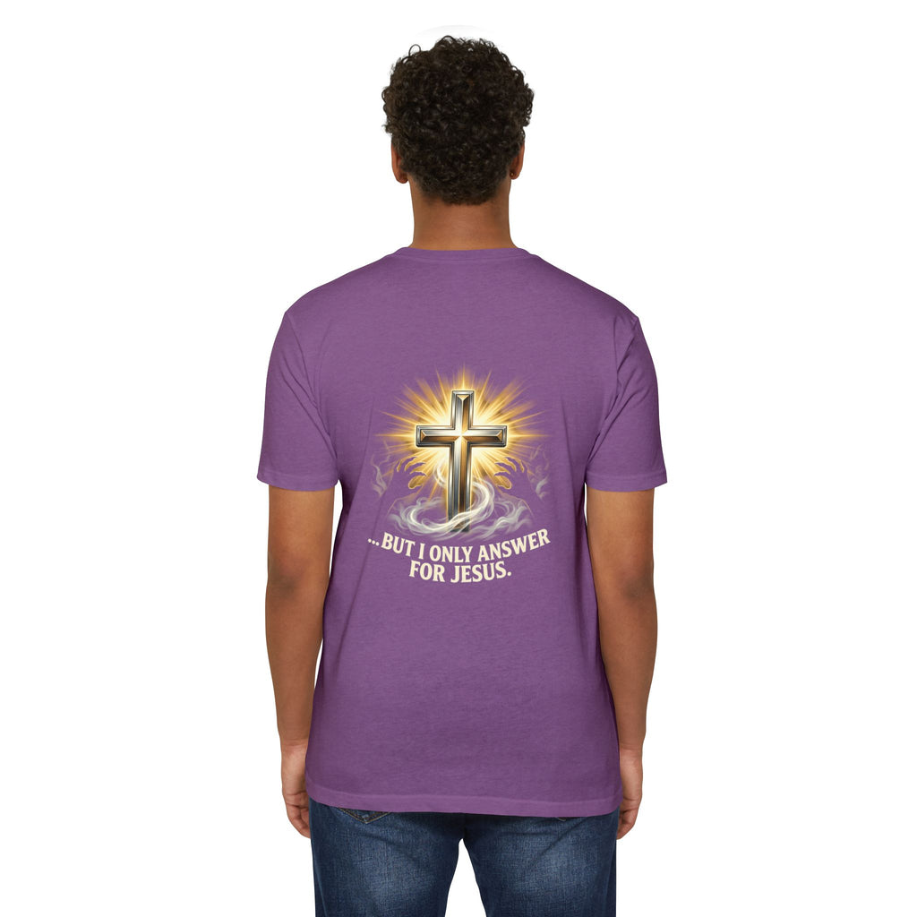 Christian Cross T-Shirt — "The Devil Can Knock All Day... But I Only Answer For Jesus"