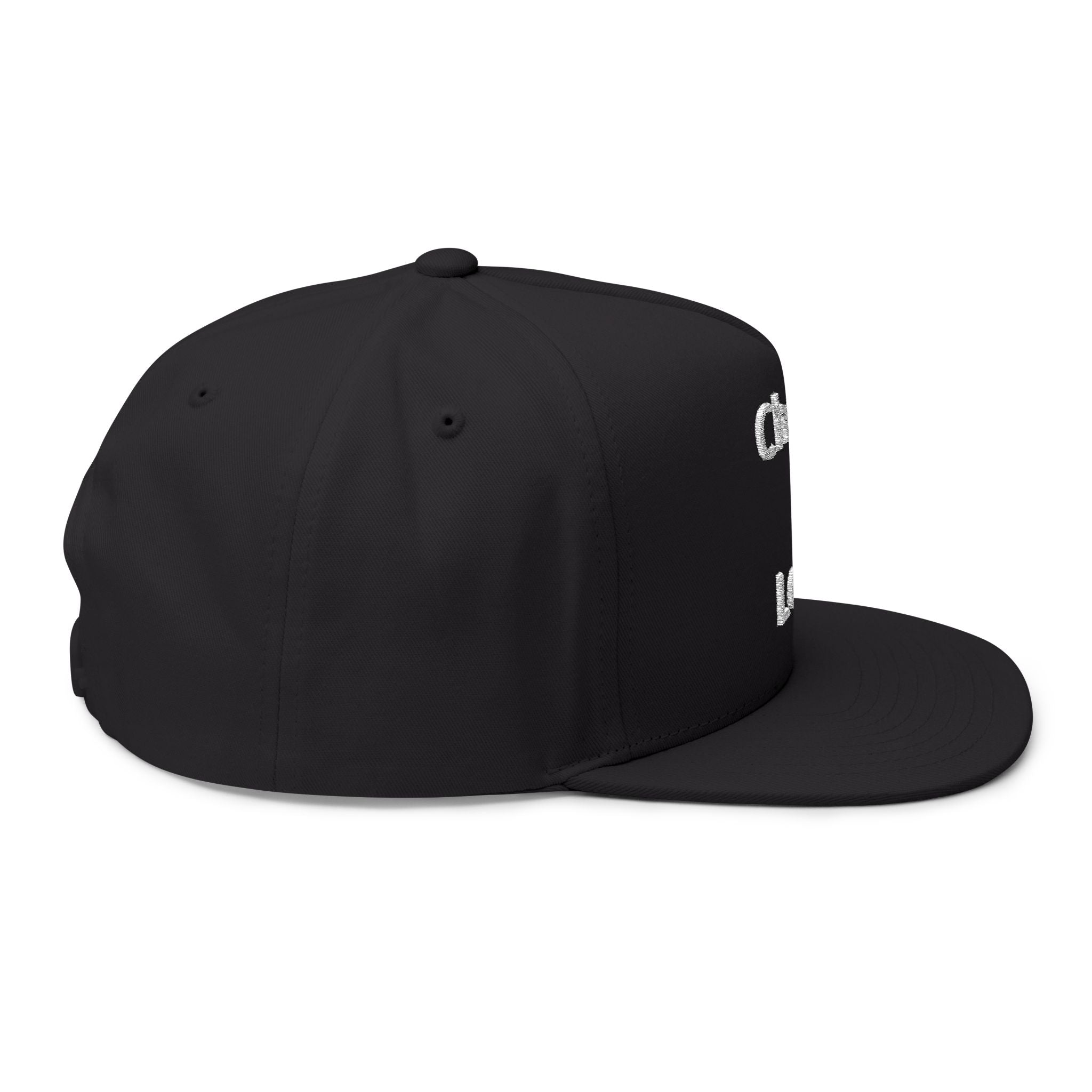 Chosen & Loved Embroidered Flat Bill Cap — White Snapback Hat