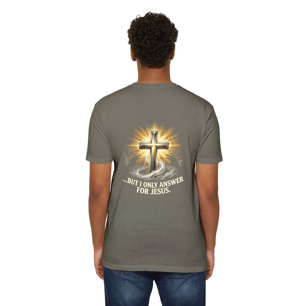 Christian Cross T-Shirt — "The Devil Can Knock All Day... But I Only Answer For Jesus"