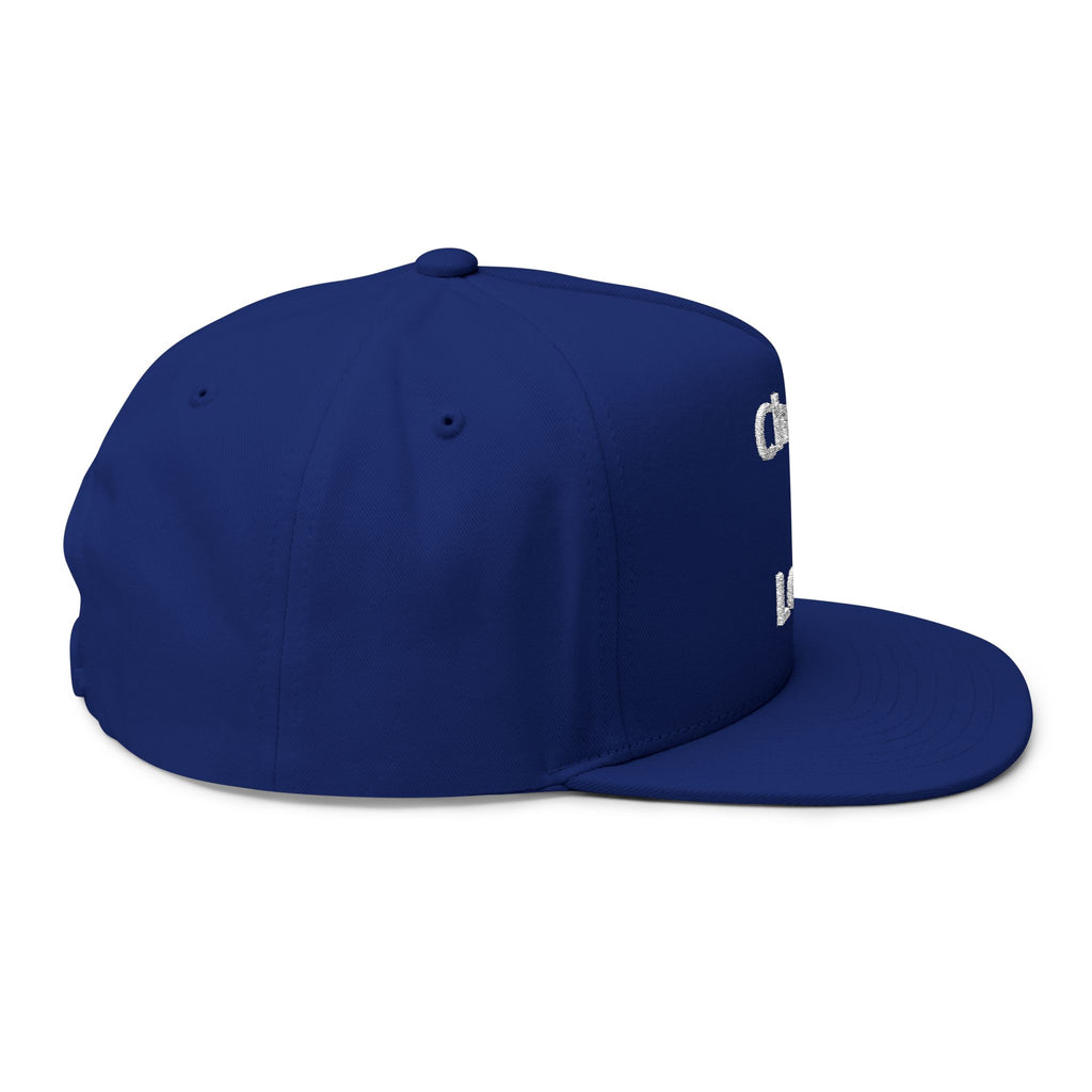 Chosen & Loved Embroidered Flat Bill Cap — White Snapback Hat