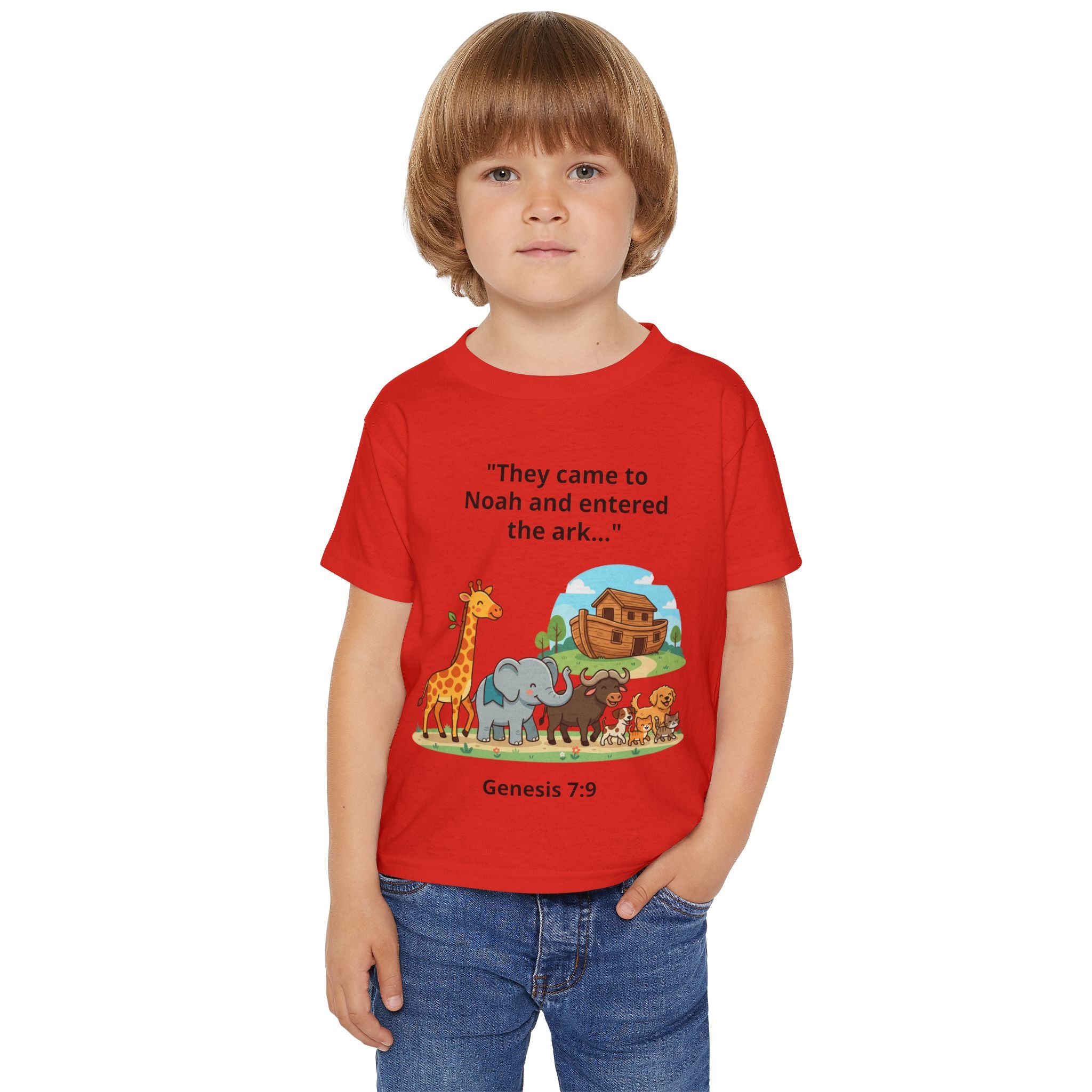 Noah’s Ark Toddler T-Shirt – "They came to Noah and entered the ark..." (Genesis 7:9)