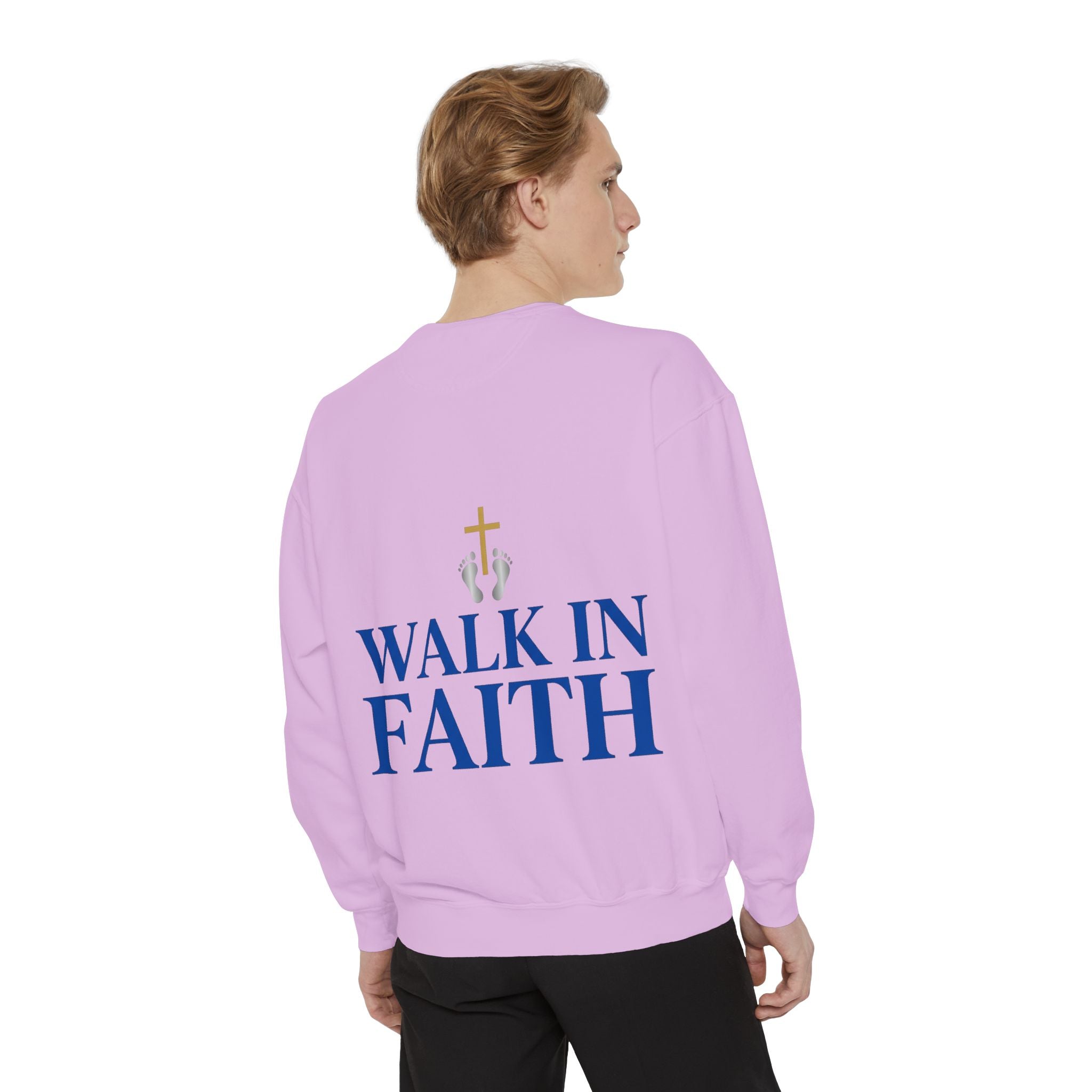 Walk in Faith Sweatshirt — Christian Cross Inspirational Crewneck