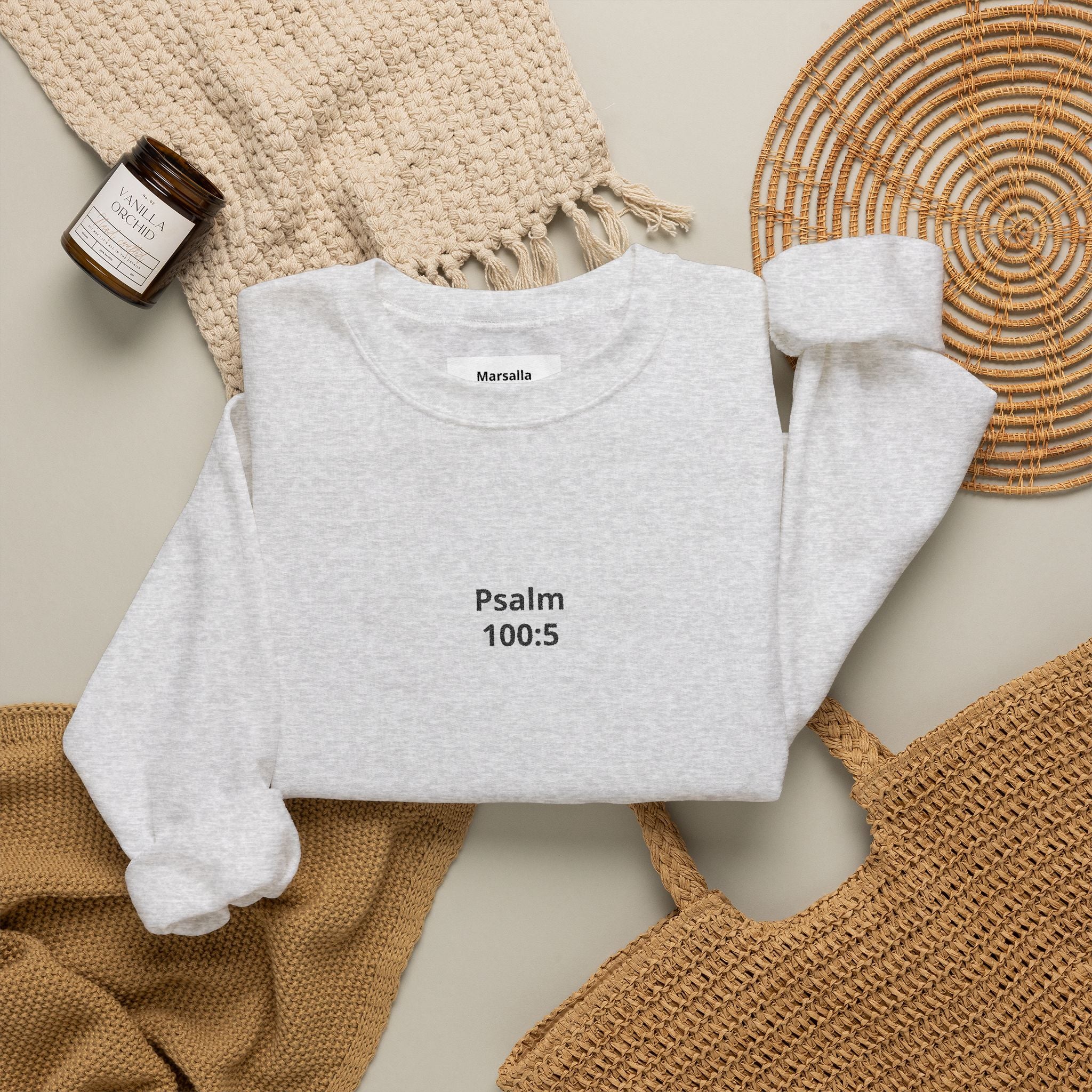 Psalm 100:5 Minimalist Crewneck Sweatshirt — Christian Scripture Sweatshirt