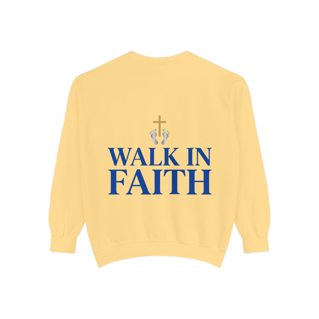 Walk in Faith Sweatshirt — Christian Cross Inspirational Crewneck