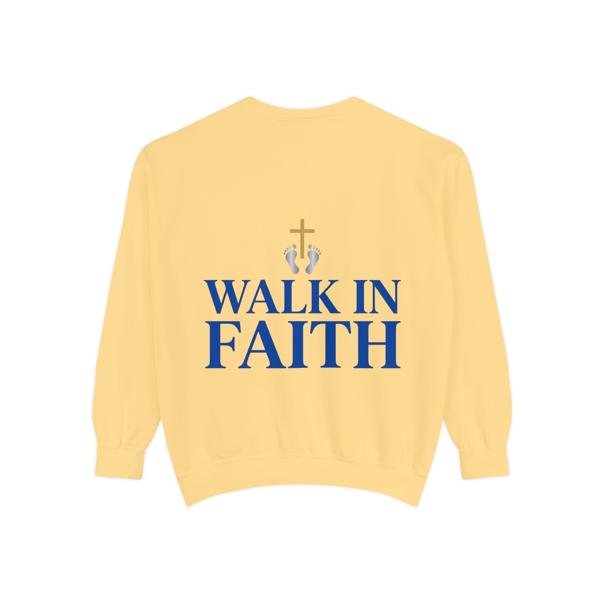 Walk in Faith Sweatshirt — Christian Cross Inspirational Crewneck