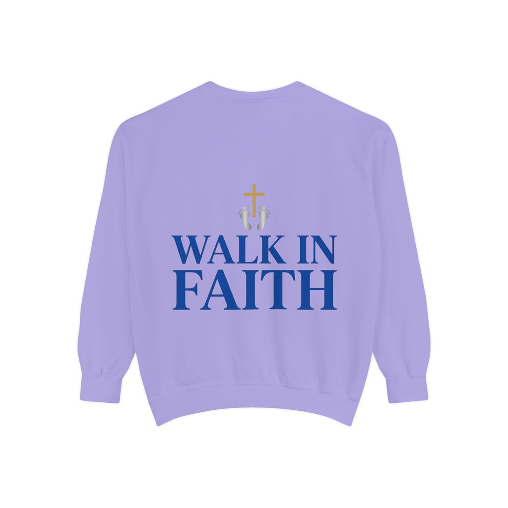 Walk in Faith Sweatshirt — Christian Cross Inspirational Crewneck