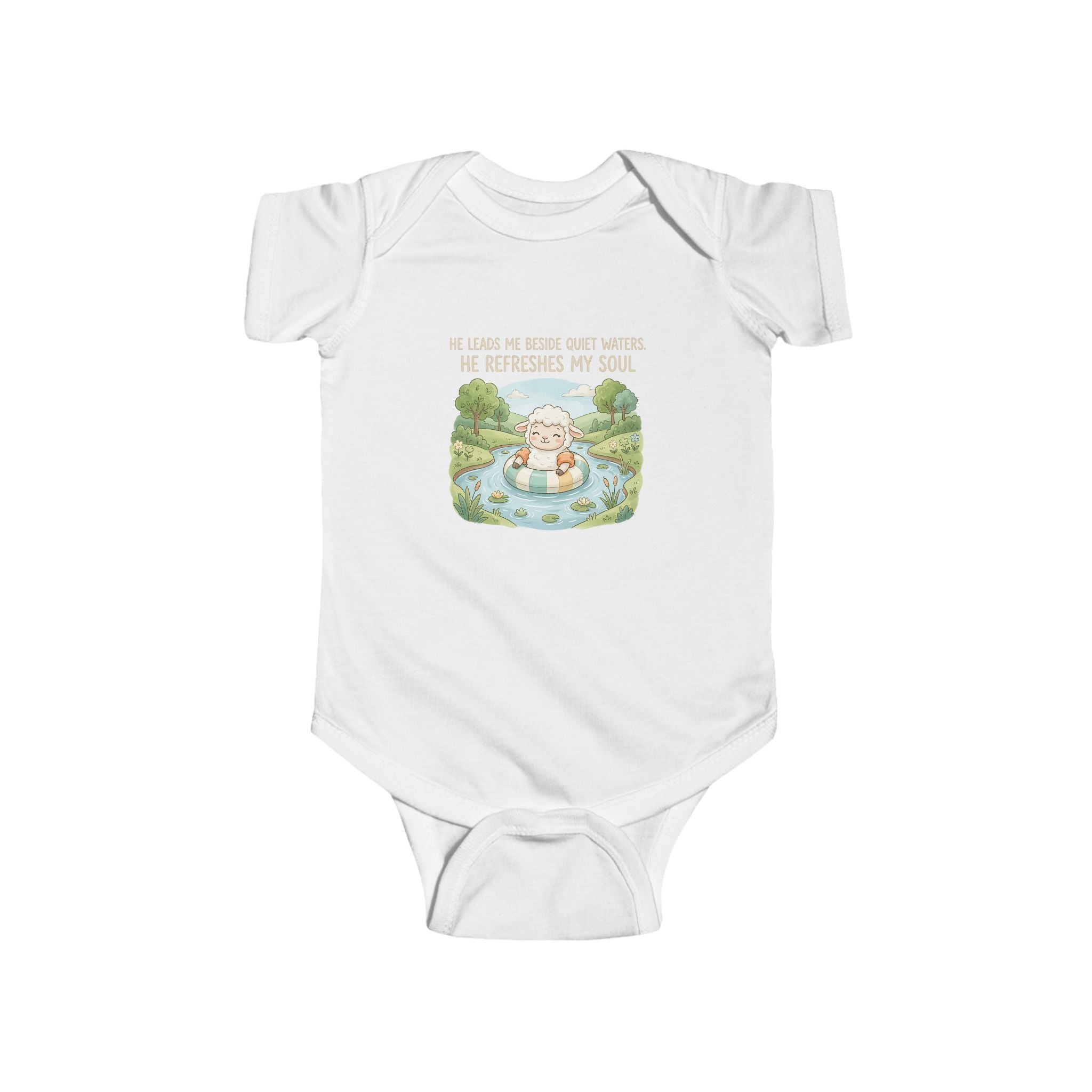 Cute Baby Bodysuit — "Blessed to Be Tiny" Duck Pond Infant Onesie
