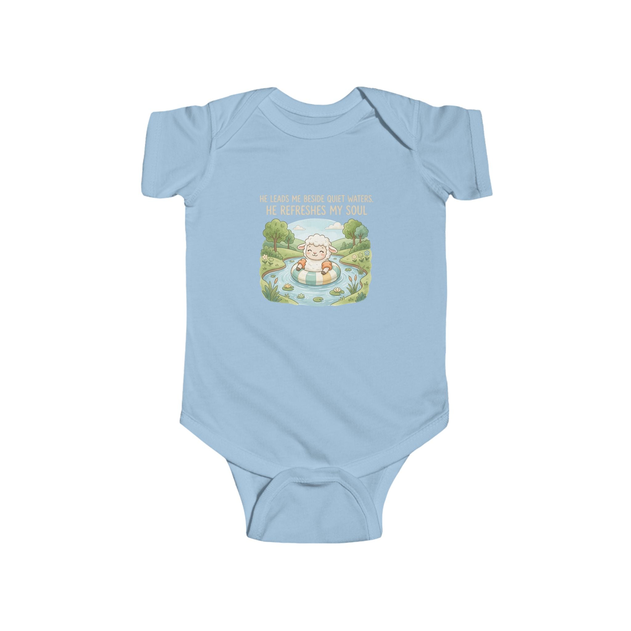 Cute Baby Bodysuit — "Blessed to Be Tiny" Duck Pond Infant Onesie