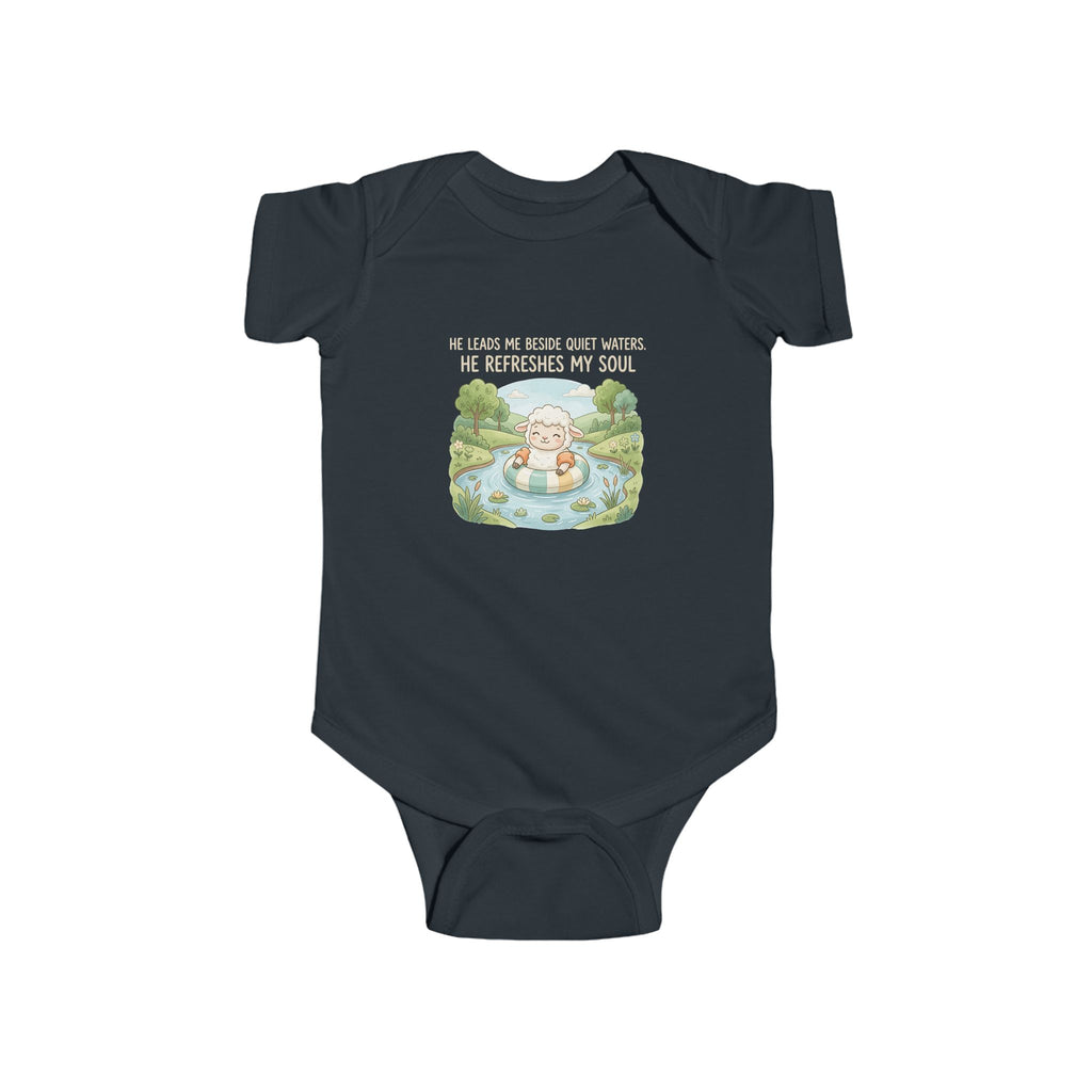 Cute Baby Bodysuit — "Blessed to Be Tiny" Duck Pond Infant Onesie