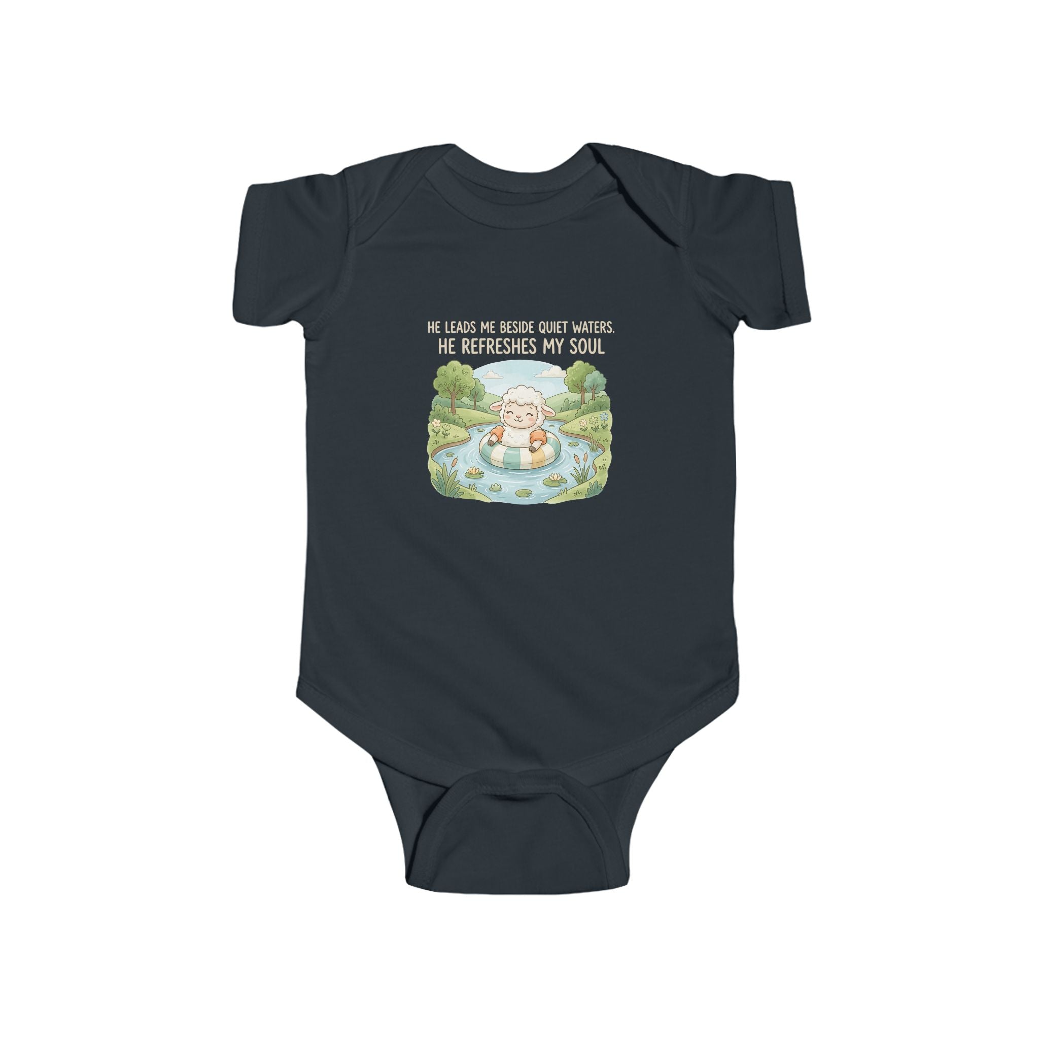 Cute Baby Bodysuit — "Blessed to Be Tiny" Duck Pond Infant Onesie