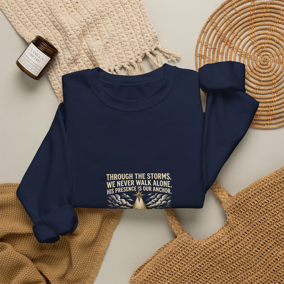 Christmas Teepee Campfire Sweatshirt – Cozy Holiday Graphic Crewneck