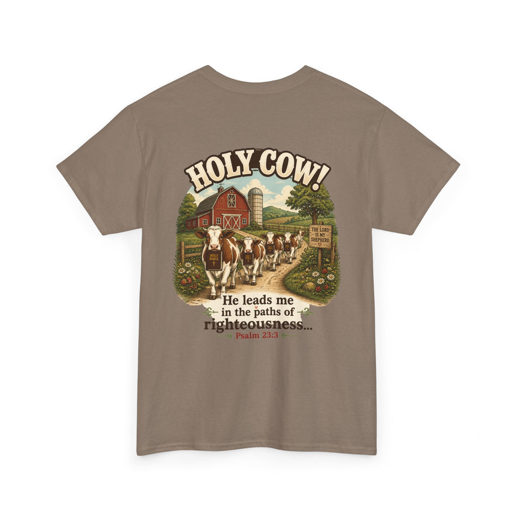 Christian Scripture Tee — "He heals the brokenhearted" Psalm 34:18 Chest Print