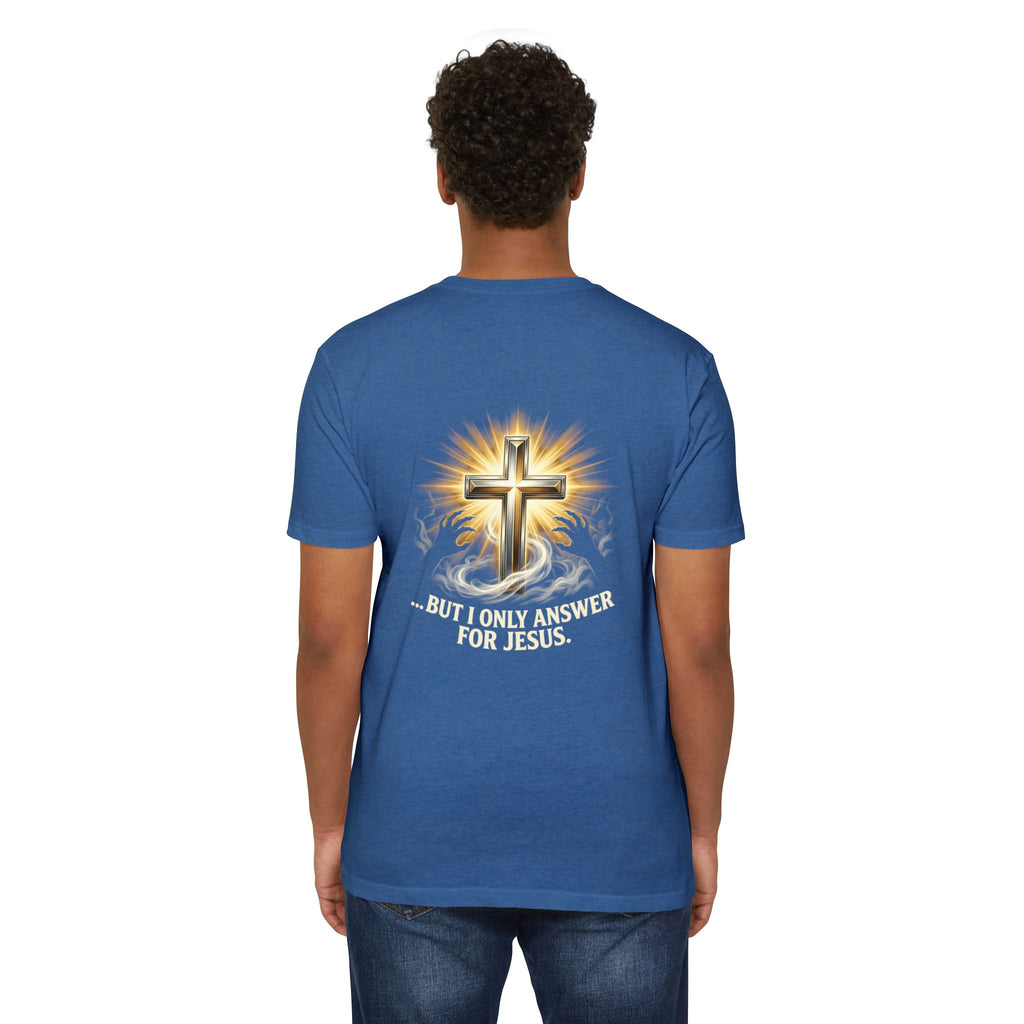 Christian Cross T-Shirt — "The Devil Can Knock All Day... But I Only Answer For Jesus"