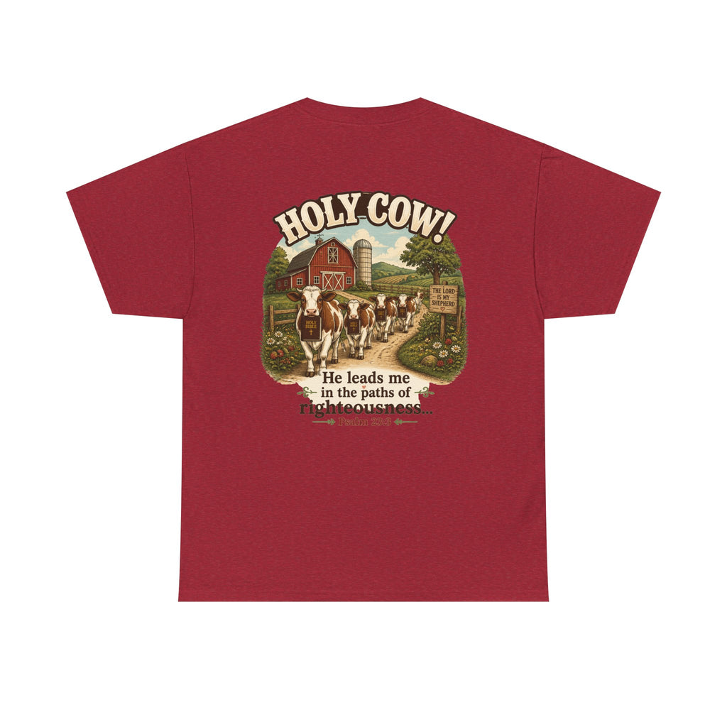 Christian Scripture Tee — "He heals the brokenhearted" Psalm 34:18 Chest Print
