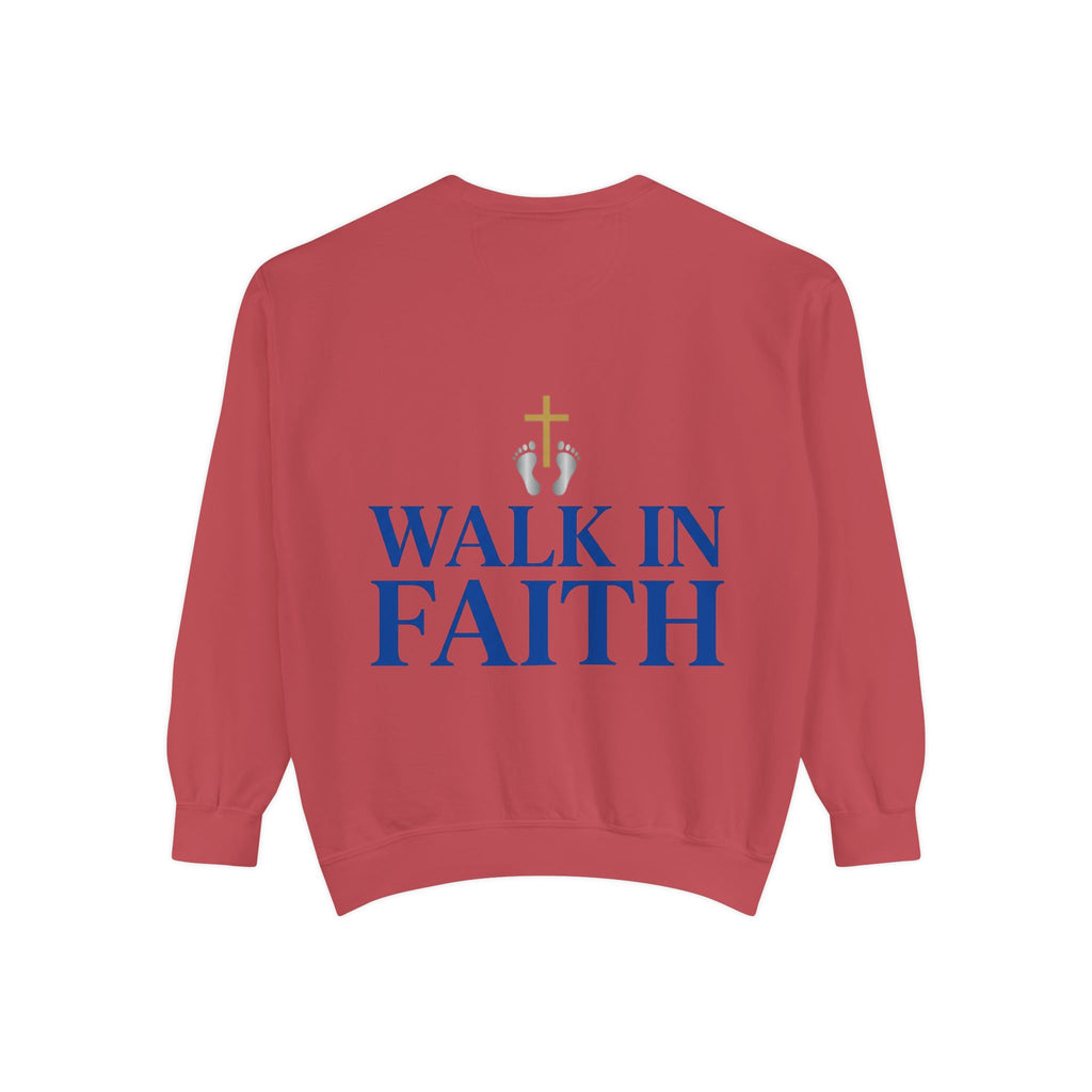 Walk in Faith Sweatshirt — Christian Cross Inspirational Crewneck
