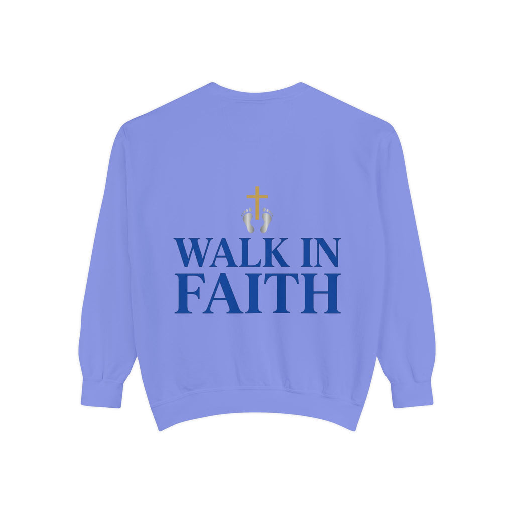 Walk in Faith Sweatshirt — Christian Cross Inspirational Crewneck