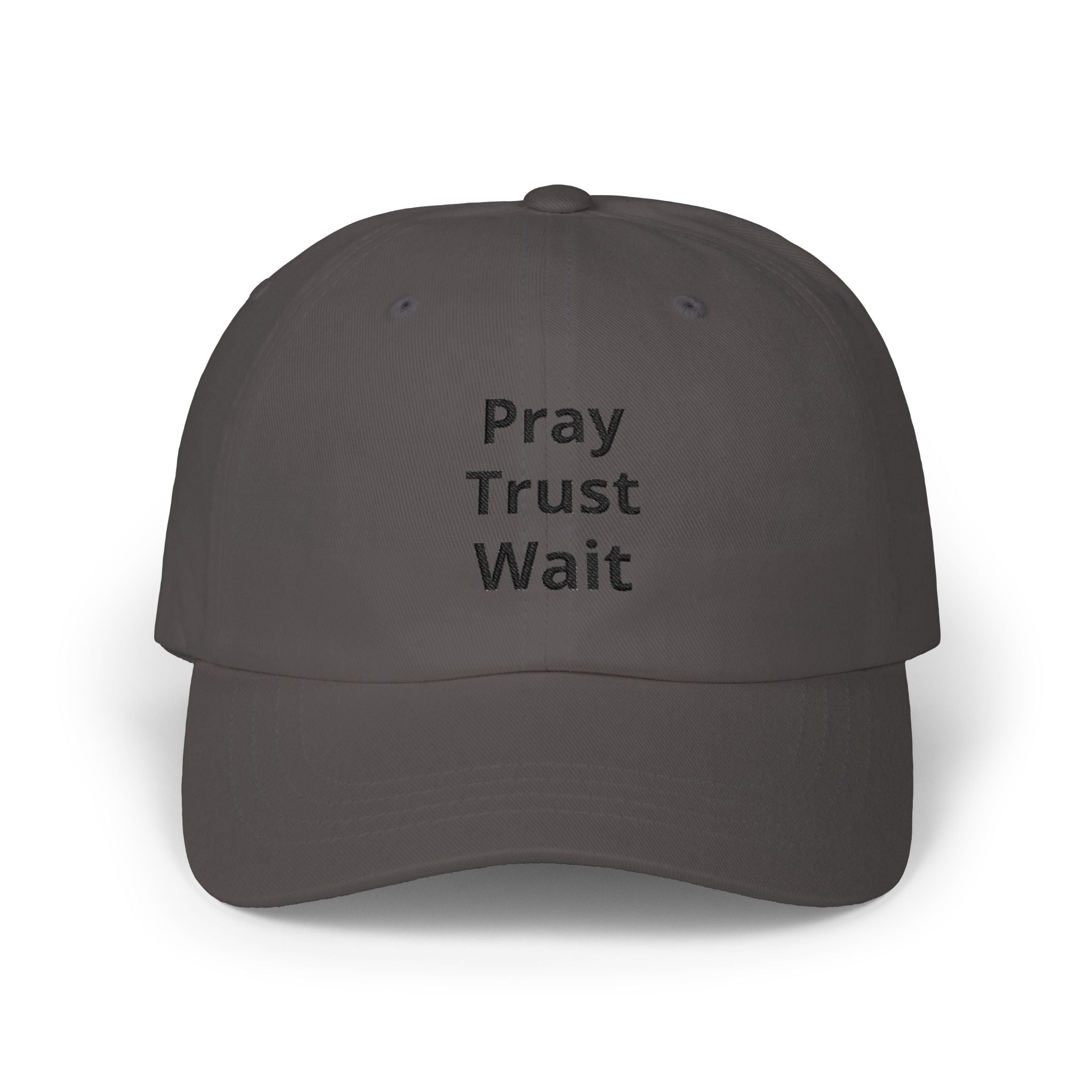 Pray Trust Wait Dad Cap – Inspirational Embroidered Baseball Hat