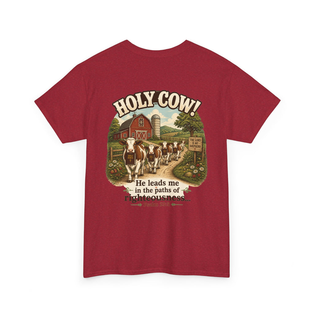 Christian Scripture Tee — "He heals the brokenhearted" Psalm 34:18 Chest Print
