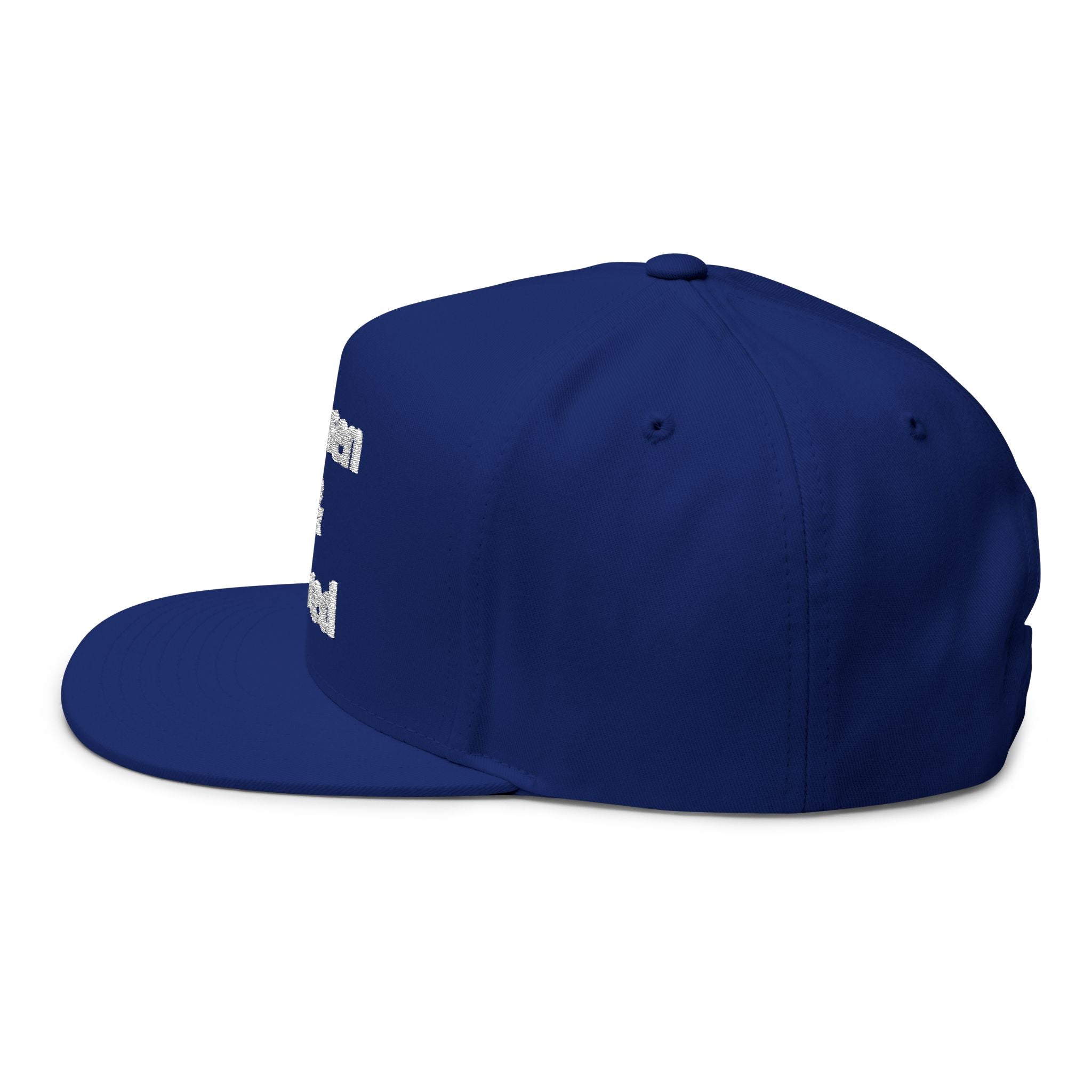Chosen & Loved Embroidered Flat Bill Cap — White Snapback Hat