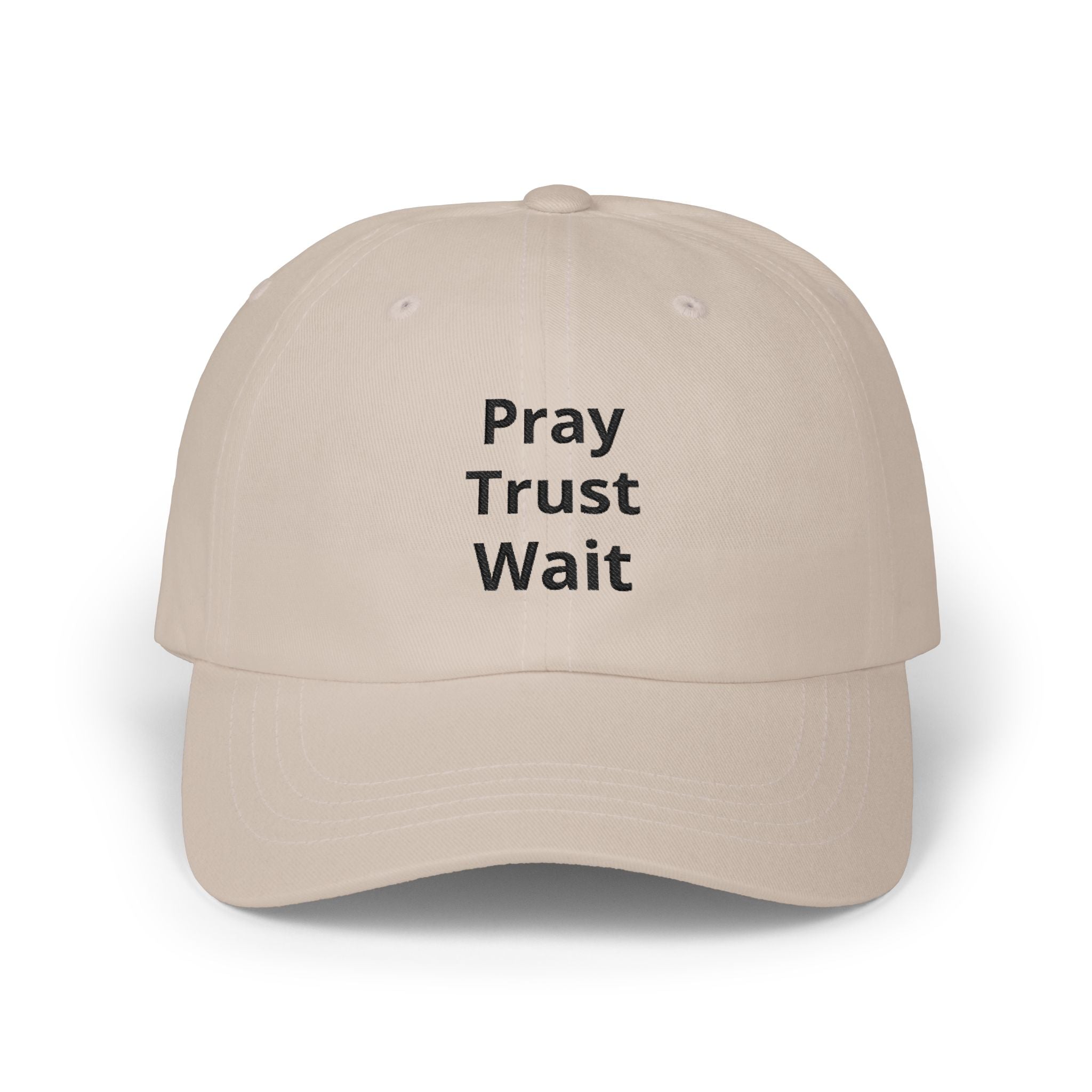 Pray Trust Wait Dad Cap – Inspirational Embroidered Baseball Hat