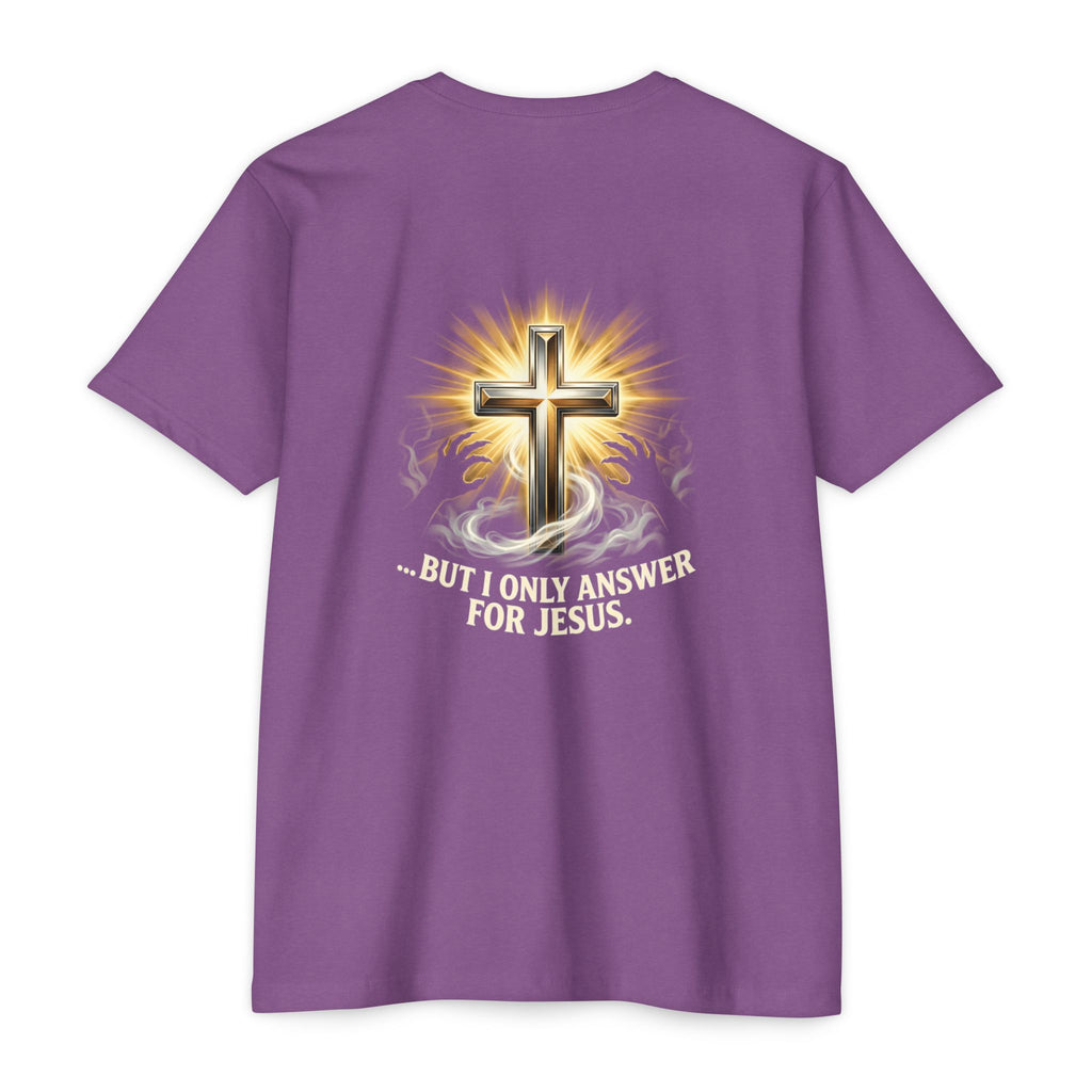 Christian Cross T-Shirt — "The Devil Can Knock All Day... But I Only Answer For Jesus"