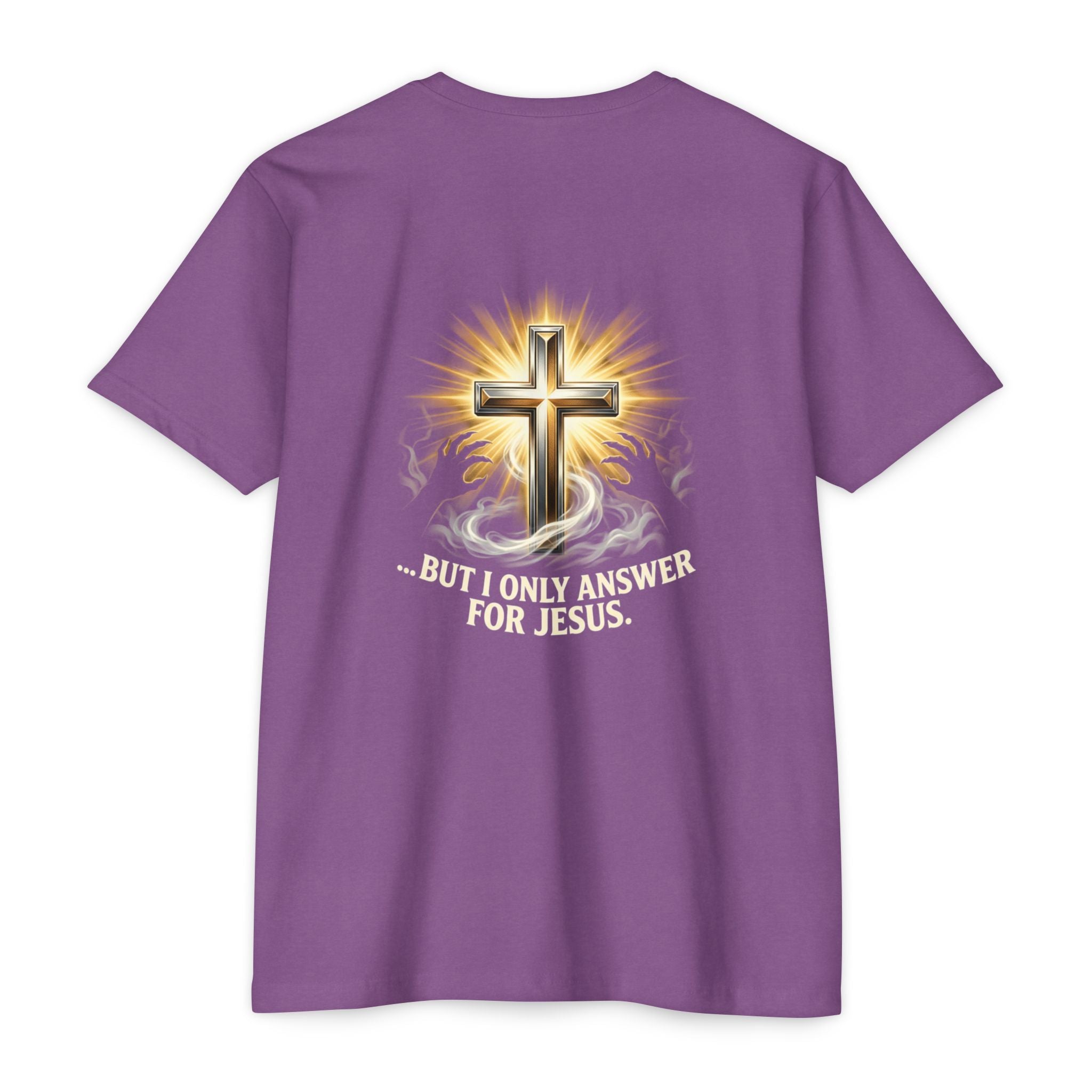 Christian Cross T-Shirt — "The Devil Can Knock All Day... But I Only Answer For Jesus"