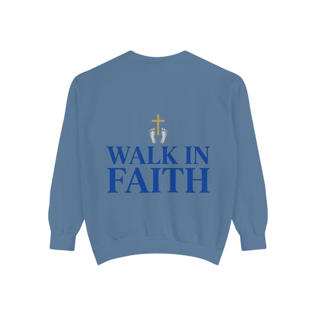 Walk in Faith Sweatshirt — Christian Cross Inspirational Crewneck
