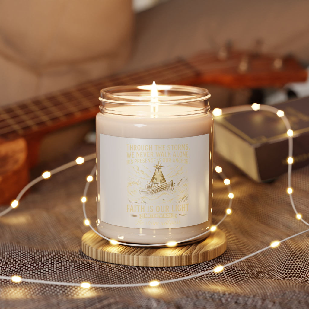 Faith-Inspired Soy Candle — "Faith Is Our Light" 9oz
