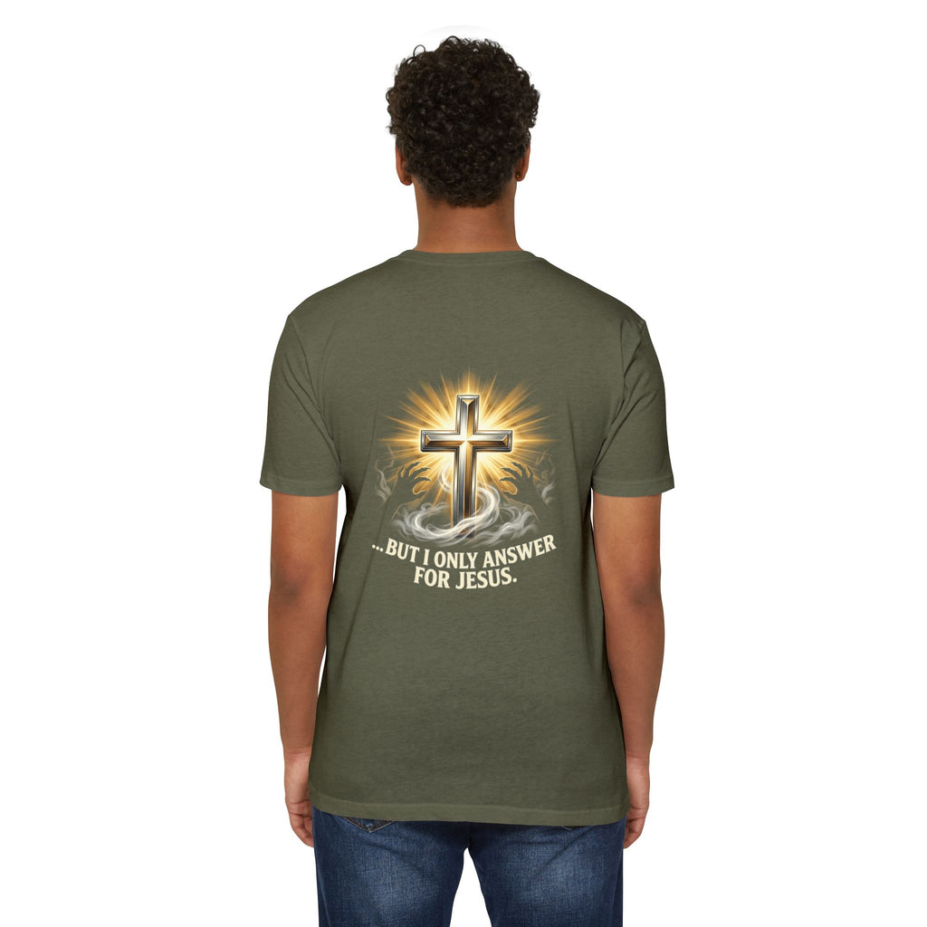 Christian Cross T-Shirt — "The Devil Can Knock All Day... But I Only Answer For Jesus"