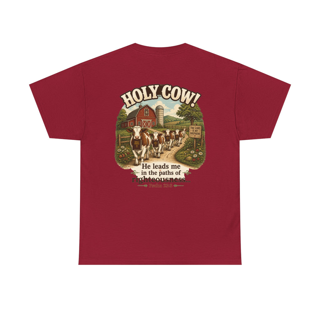 Christian Scripture Tee — "He heals the brokenhearted" Psalm 34:18 Chest Print