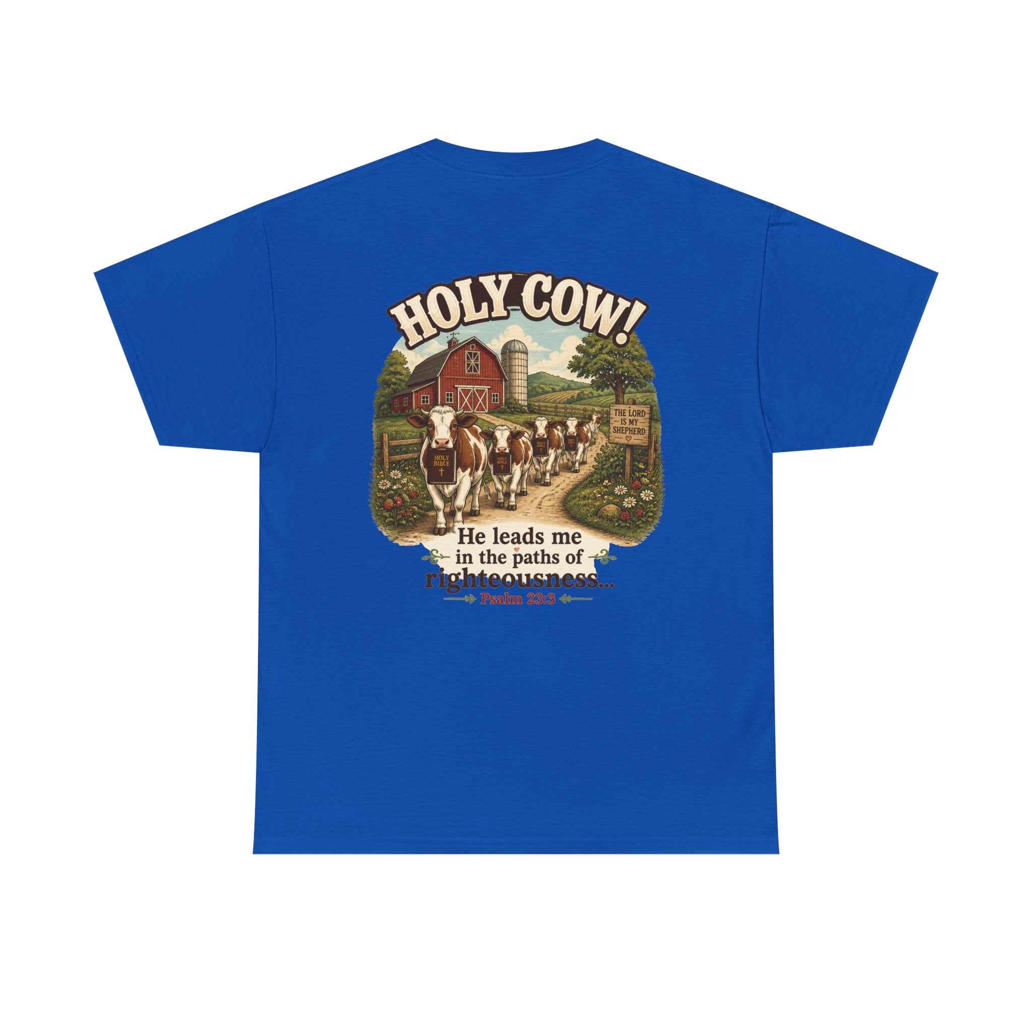 Christian Scripture Tee — "He heals the brokenhearted" Psalm 34:18 Chest Print