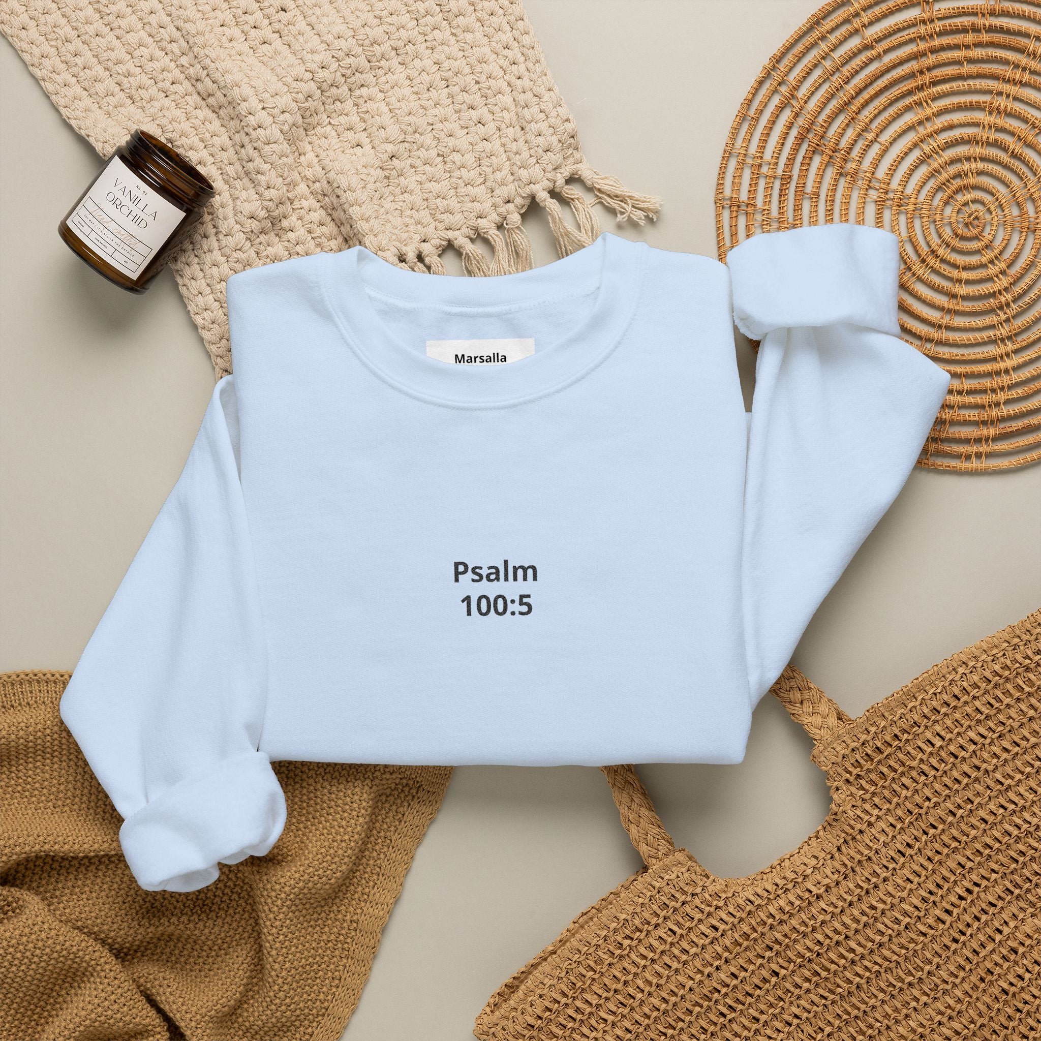 Psalm 100:5 Minimalist Crewneck Sweatshirt — Christian Scripture Sweatshirt