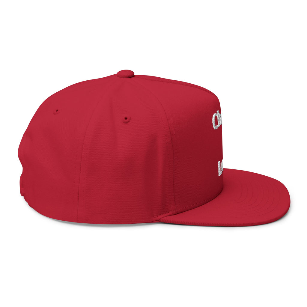 Chosen & Loved Embroidered Flat Bill Cap — White Snapback Hat