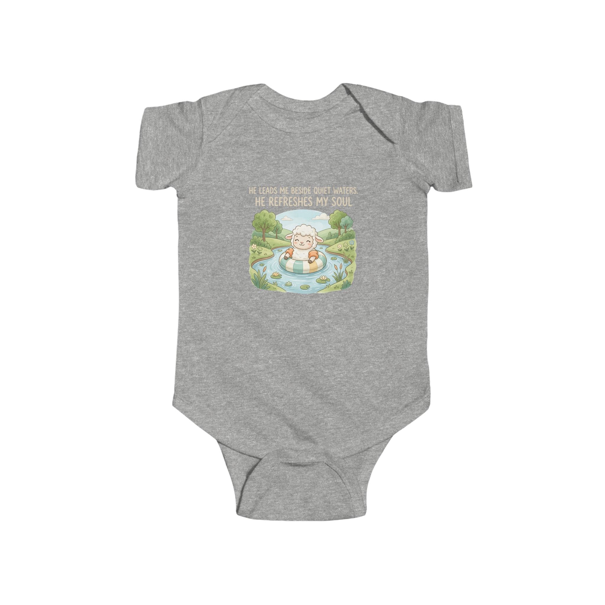 Cute Baby Bodysuit — "Blessed to Be Tiny" Duck Pond Infant Onesie