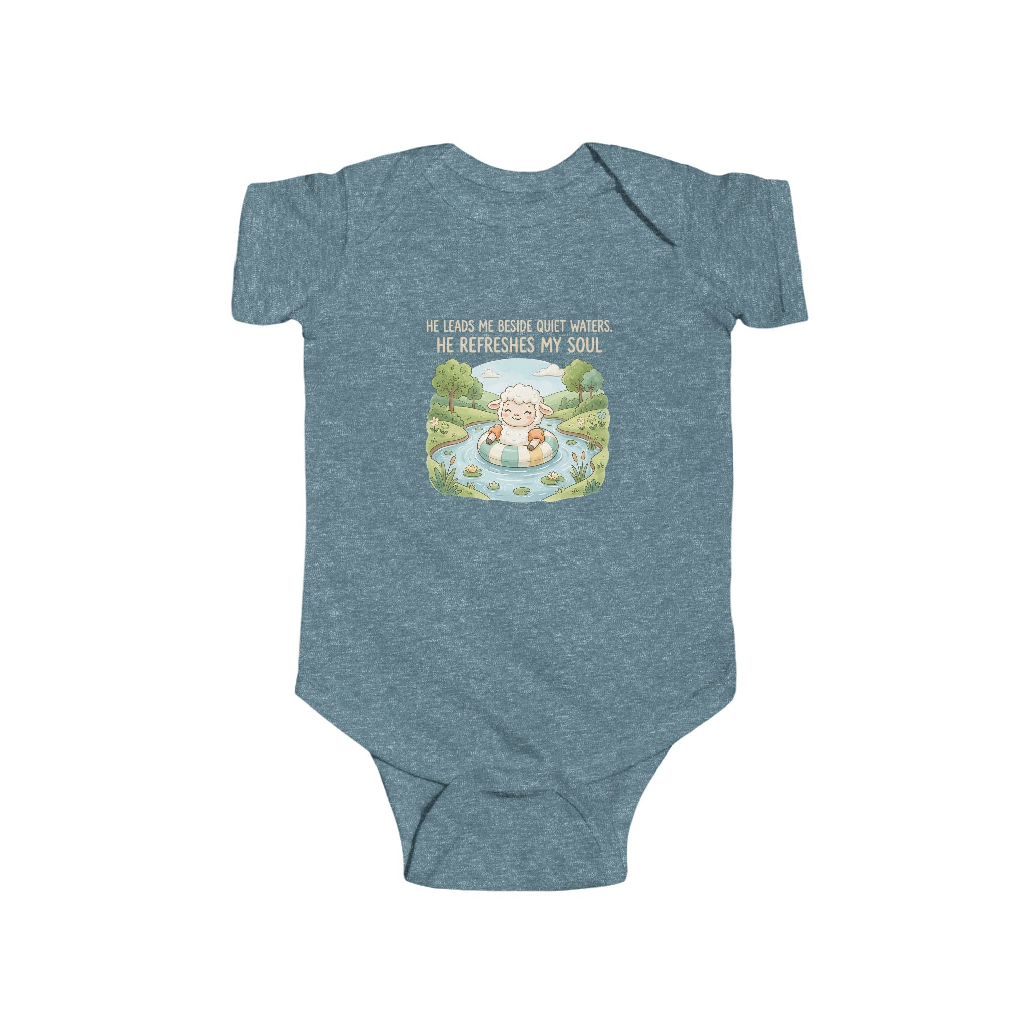 Cute Baby Bodysuit — "Blessed to Be Tiny" Duck Pond Infant Onesie