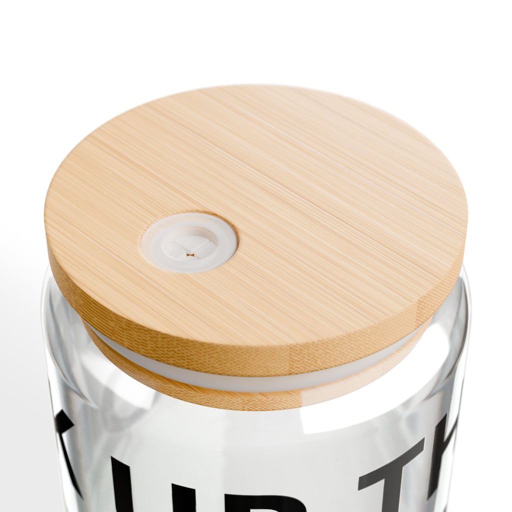 16oz Sipper Glass – "Drink Up" John 4:1 Scripture Tumbler with Bamboo Lid