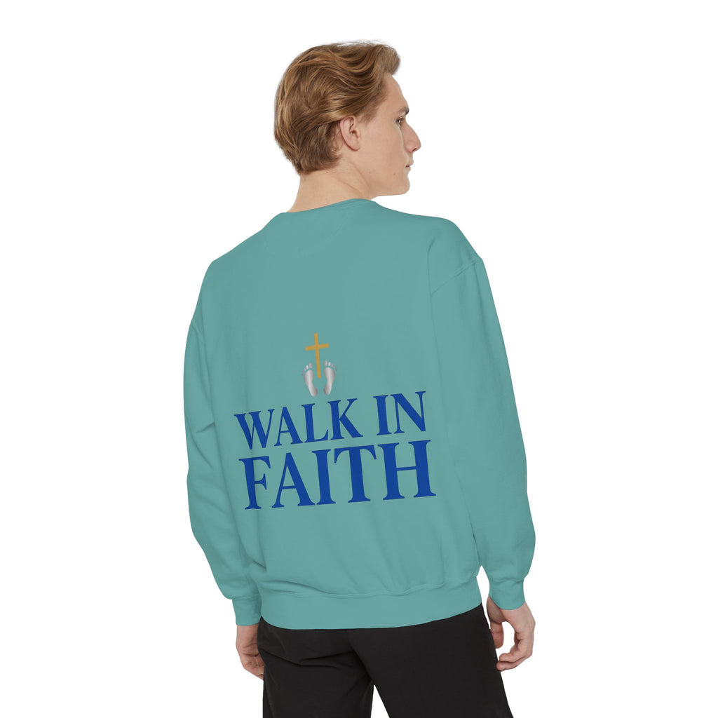 Walk in Faith Sweatshirt — Christian Cross Inspirational Crewneck
