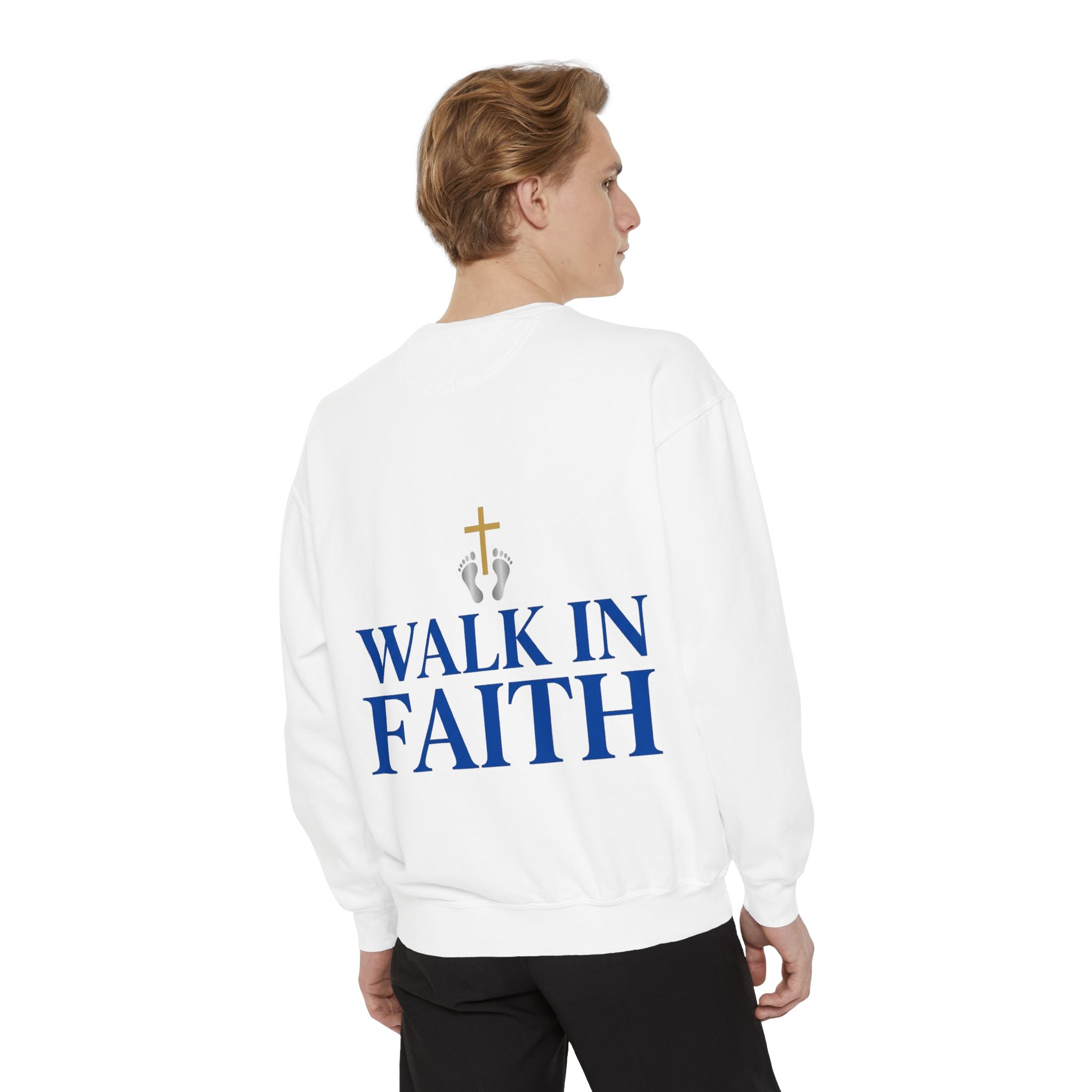 Walk in Faith Sweatshirt — Christian Cross Inspirational Crewneck