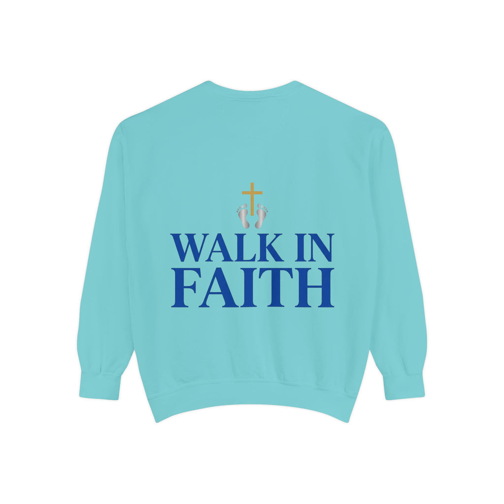Walk in Faith Sweatshirt — Christian Cross Inspirational Crewneck