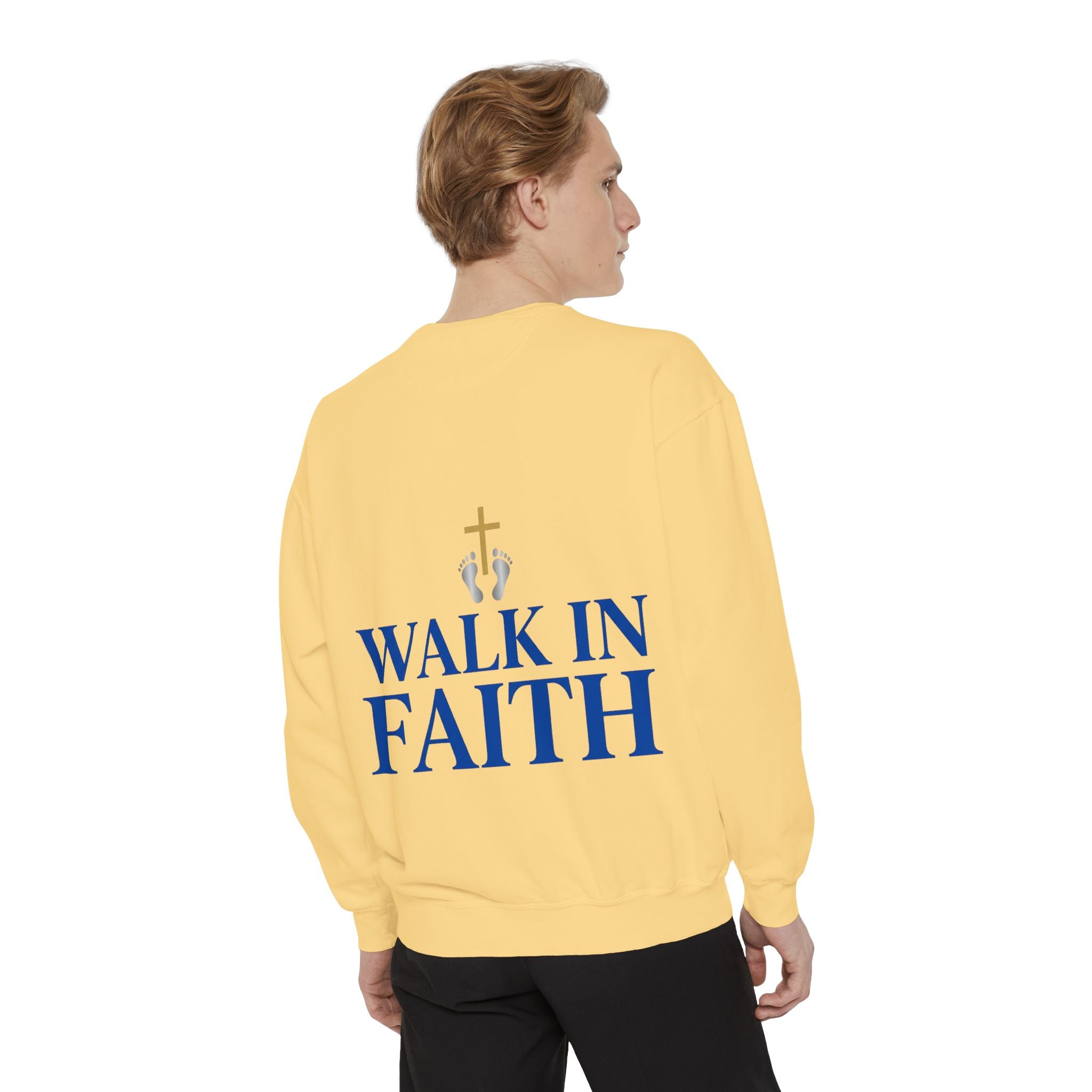 Walk in Faith Sweatshirt — Christian Cross Inspirational Crewneck