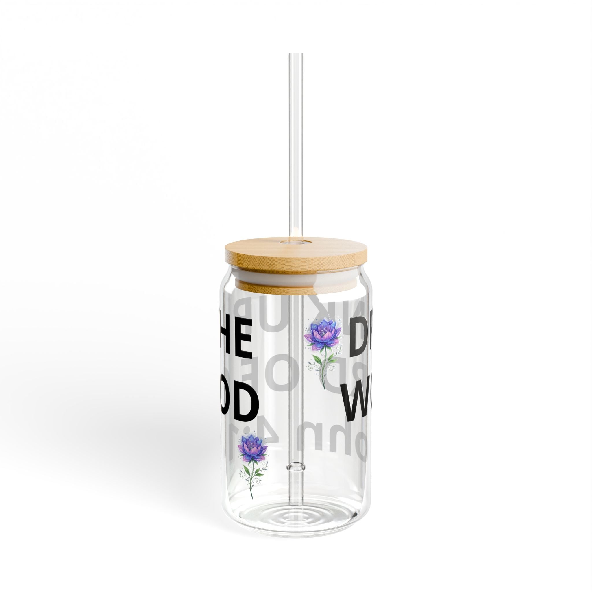 16oz Sipper Glass – "Drink Up" John 4:1 Scripture Tumbler with Bamboo Lid