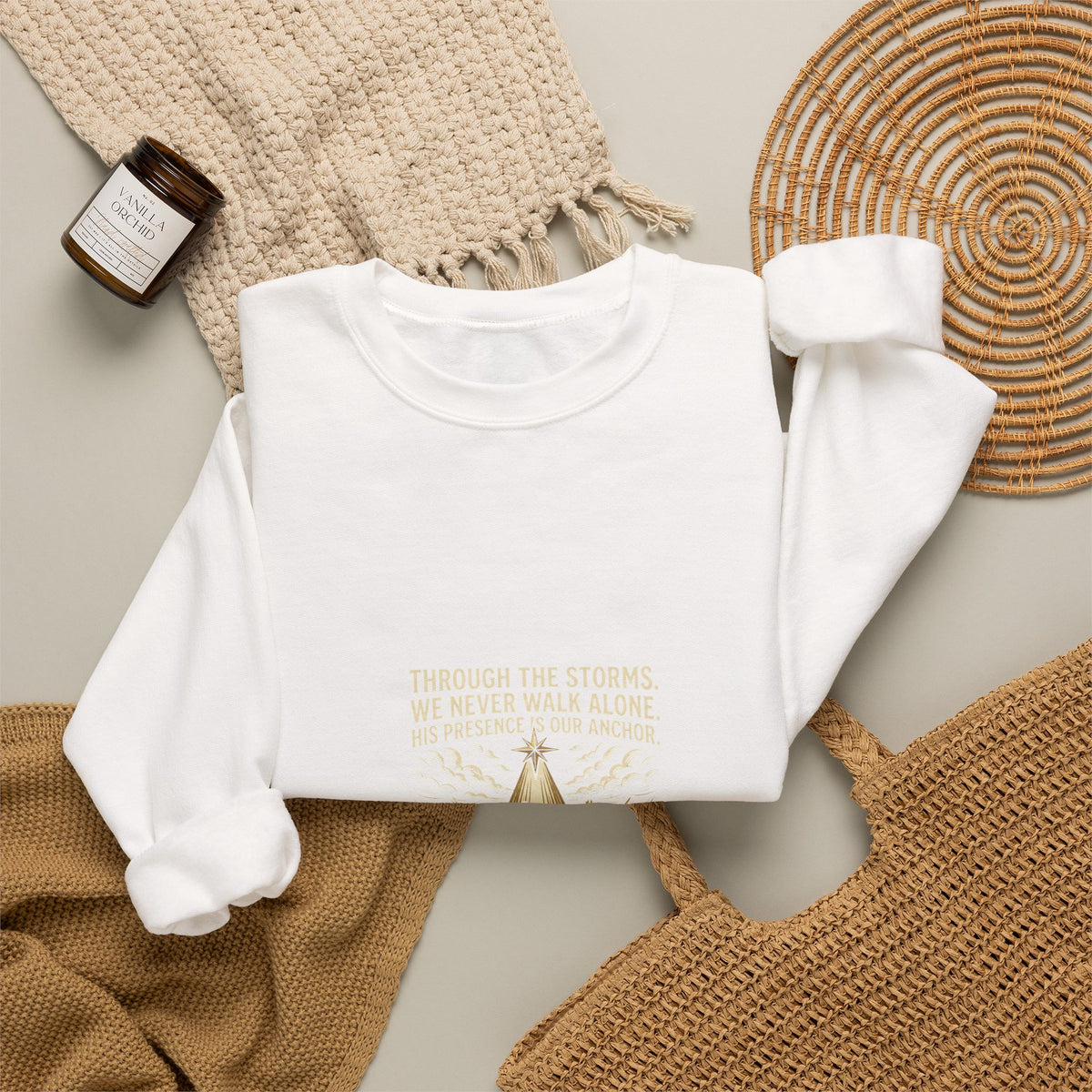 Christmas Teepee Campfire Sweatshirt – Cozy Holiday Graphic Crewneck